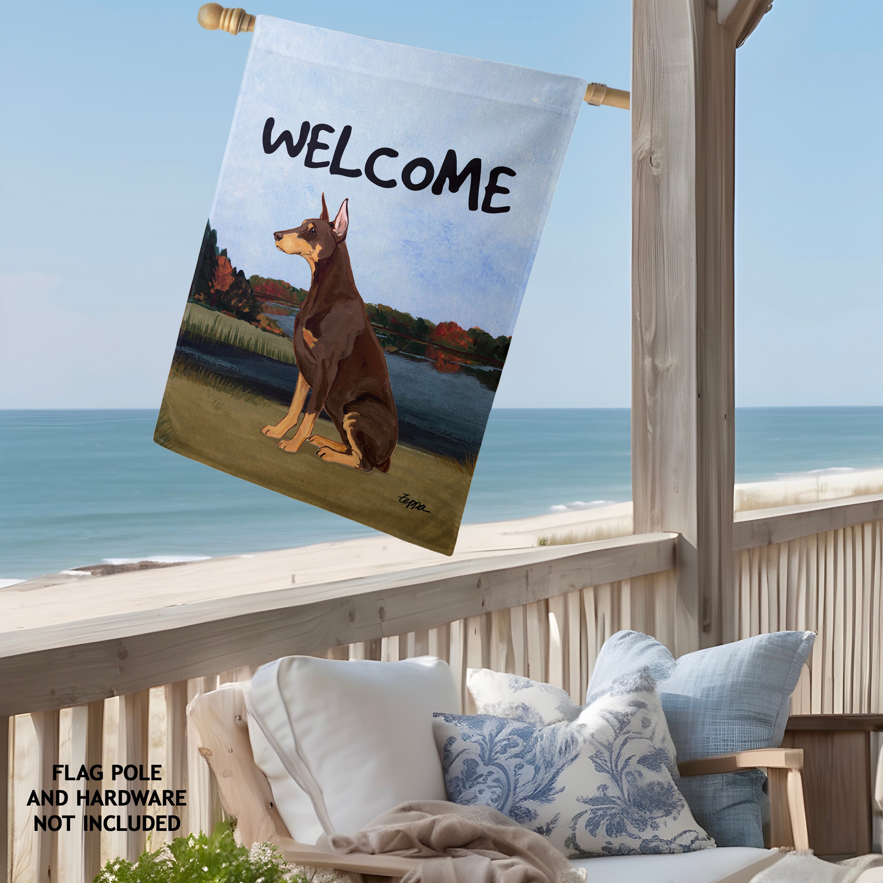 Doberman Pincher House Flag