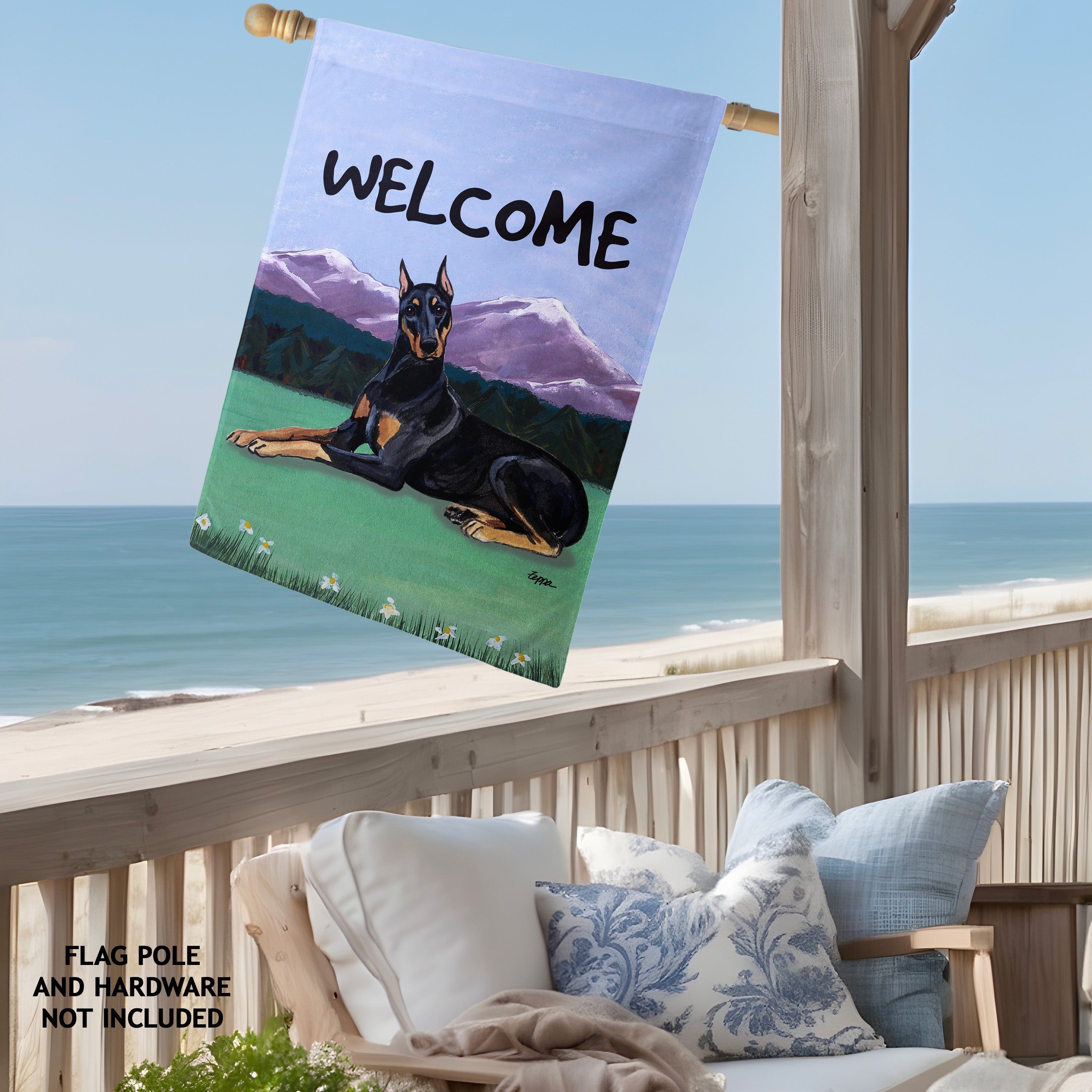 Doberman Pincher House Flag