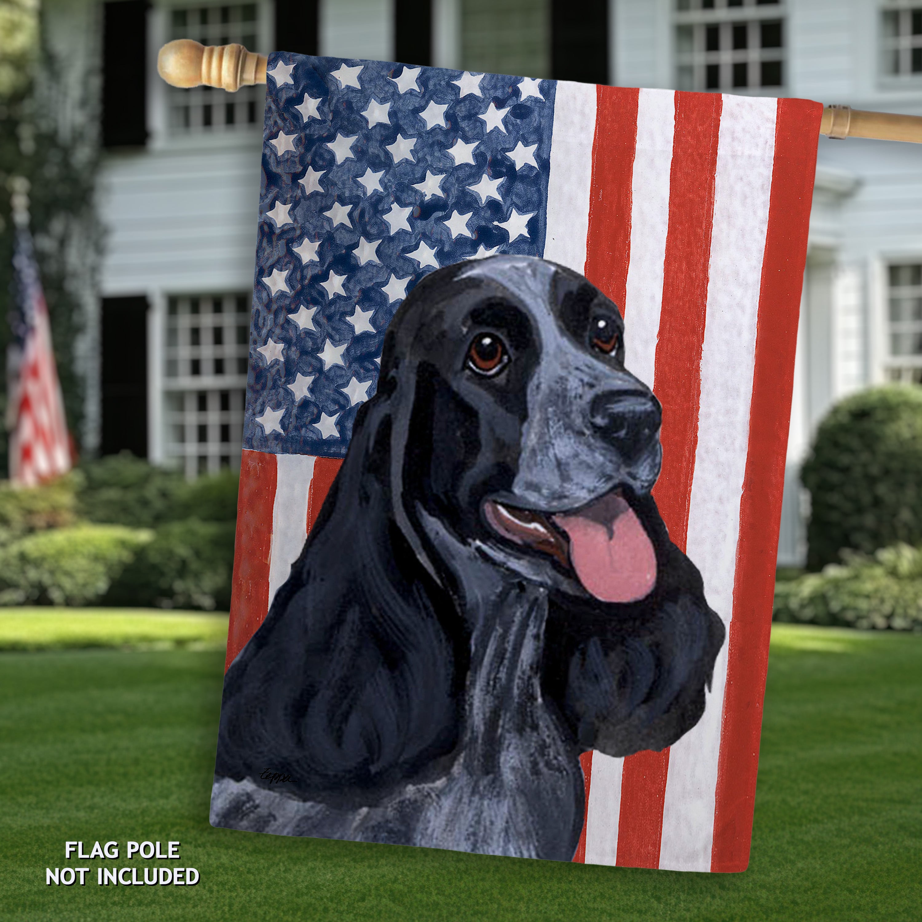 English Cocker Spaniel  Americana House Flag