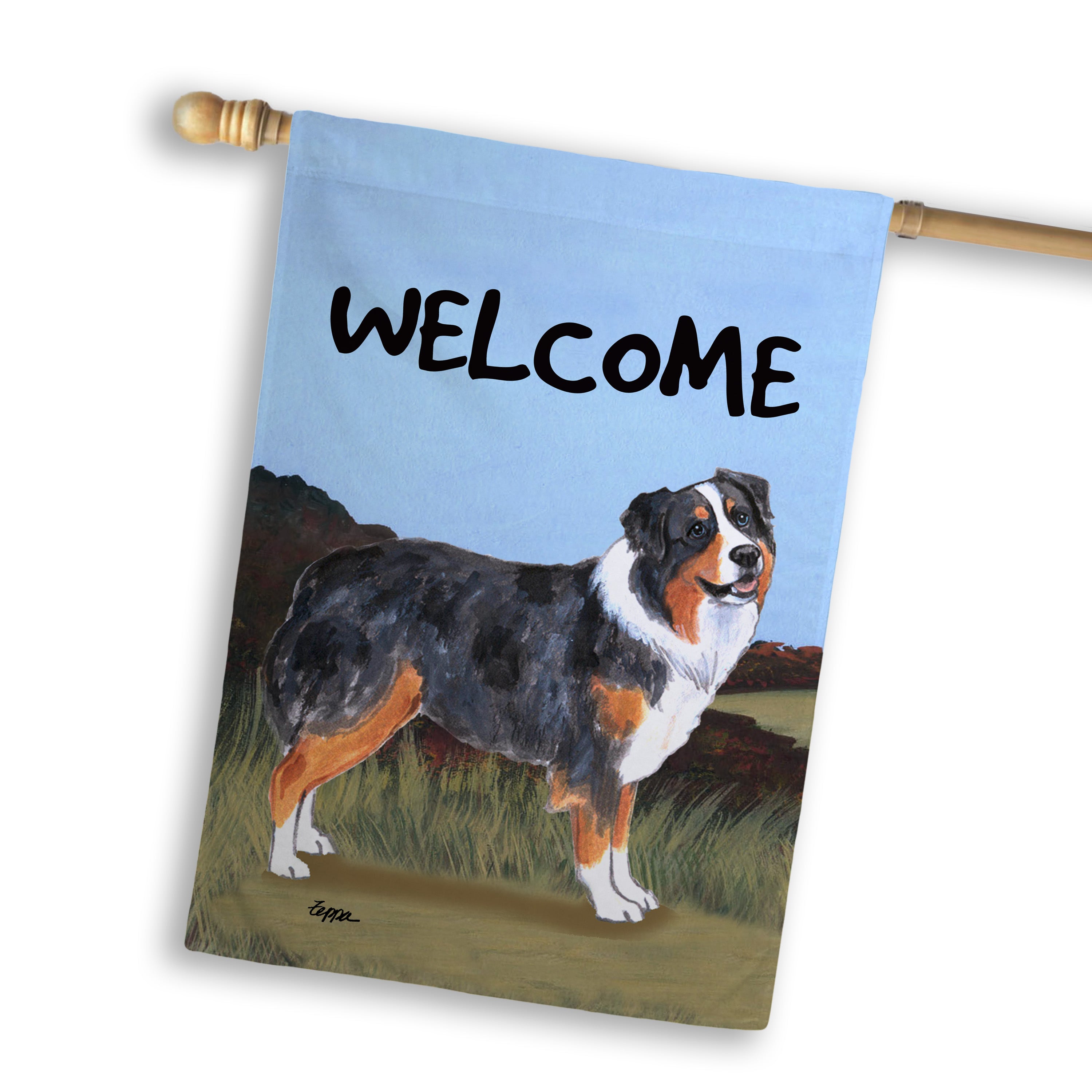 Australian Shepherd House Flag