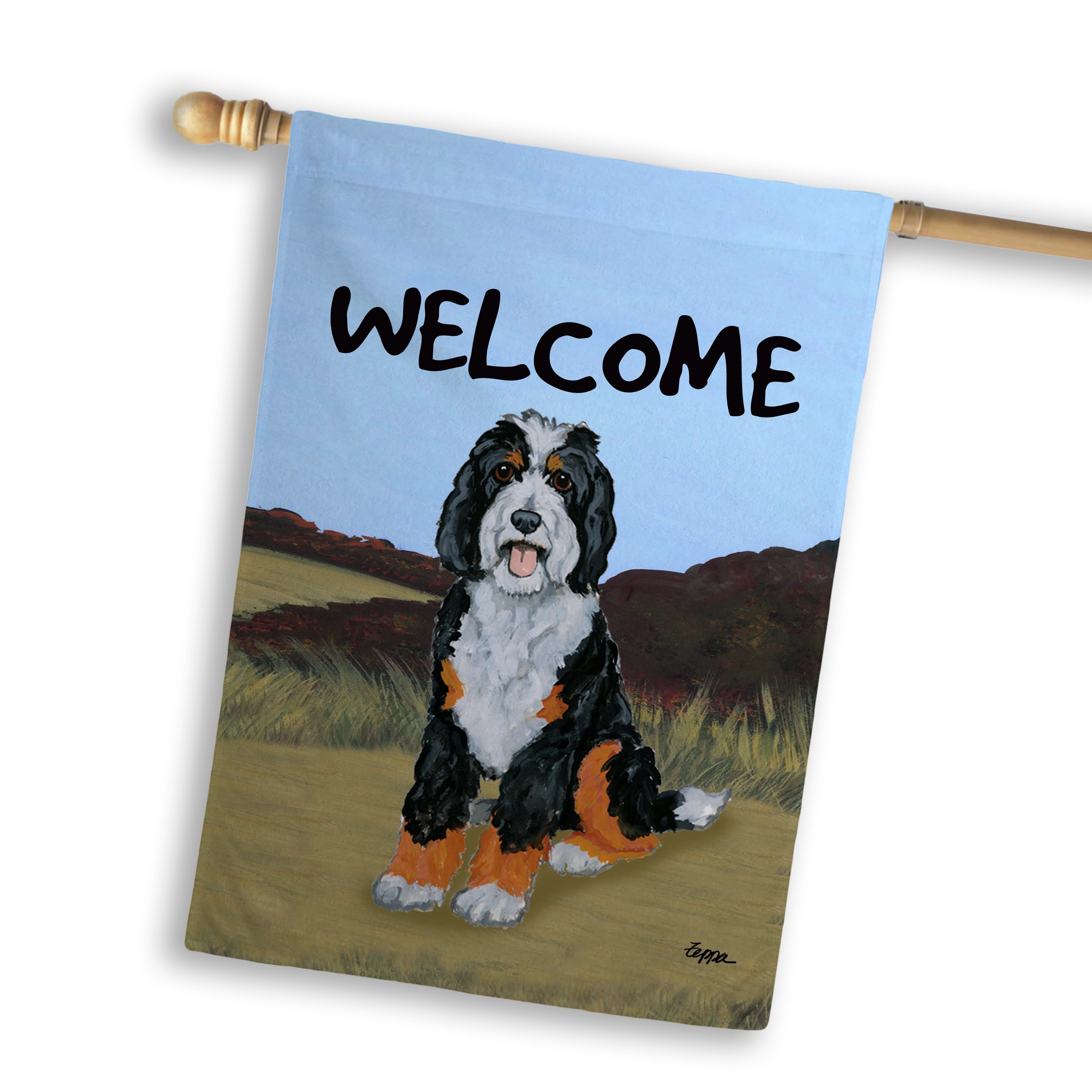 Bernedoodle House Flag