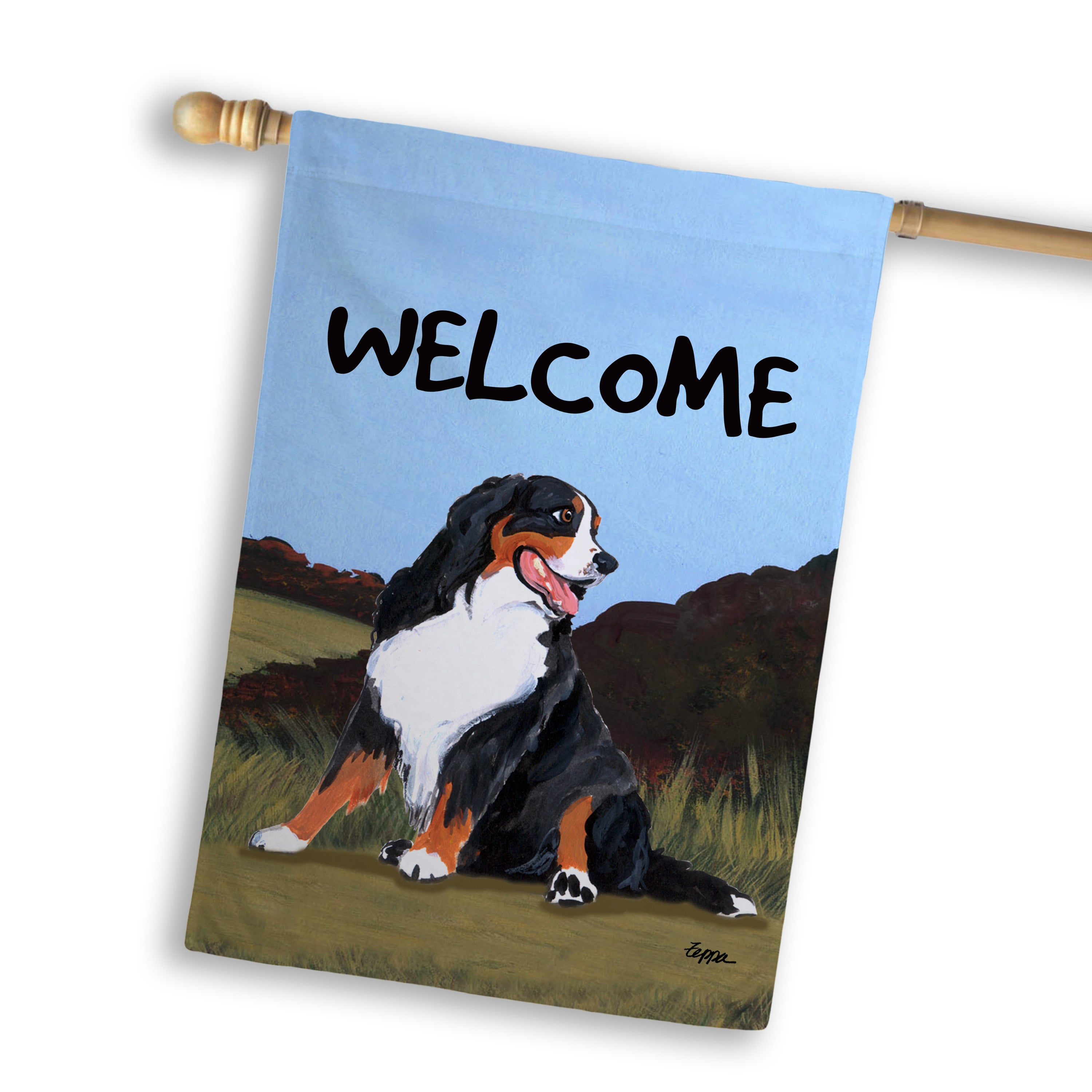 Bernese Mountain Dog House Flag