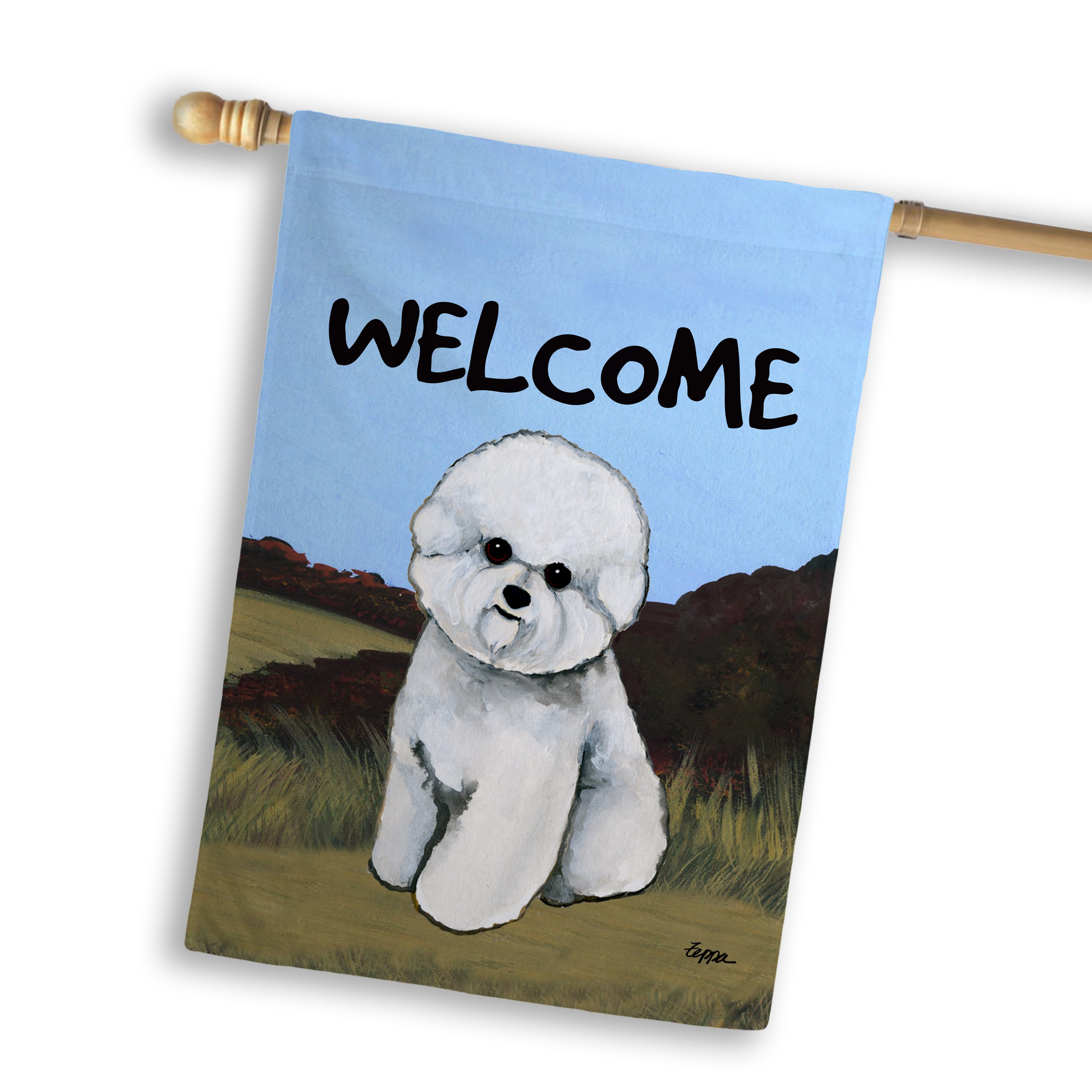 Bichon Frise House Flag