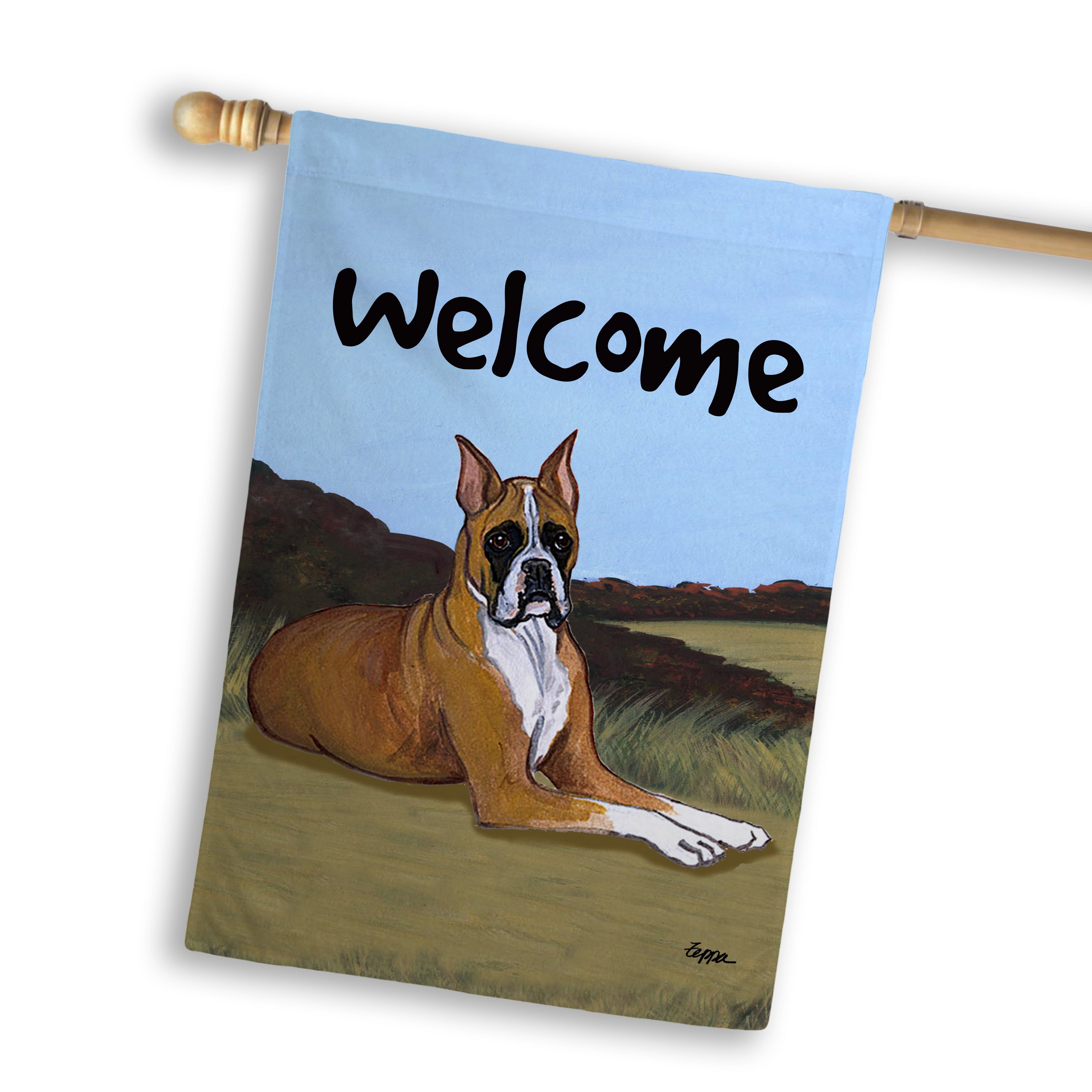 Boxer Lying House Flag