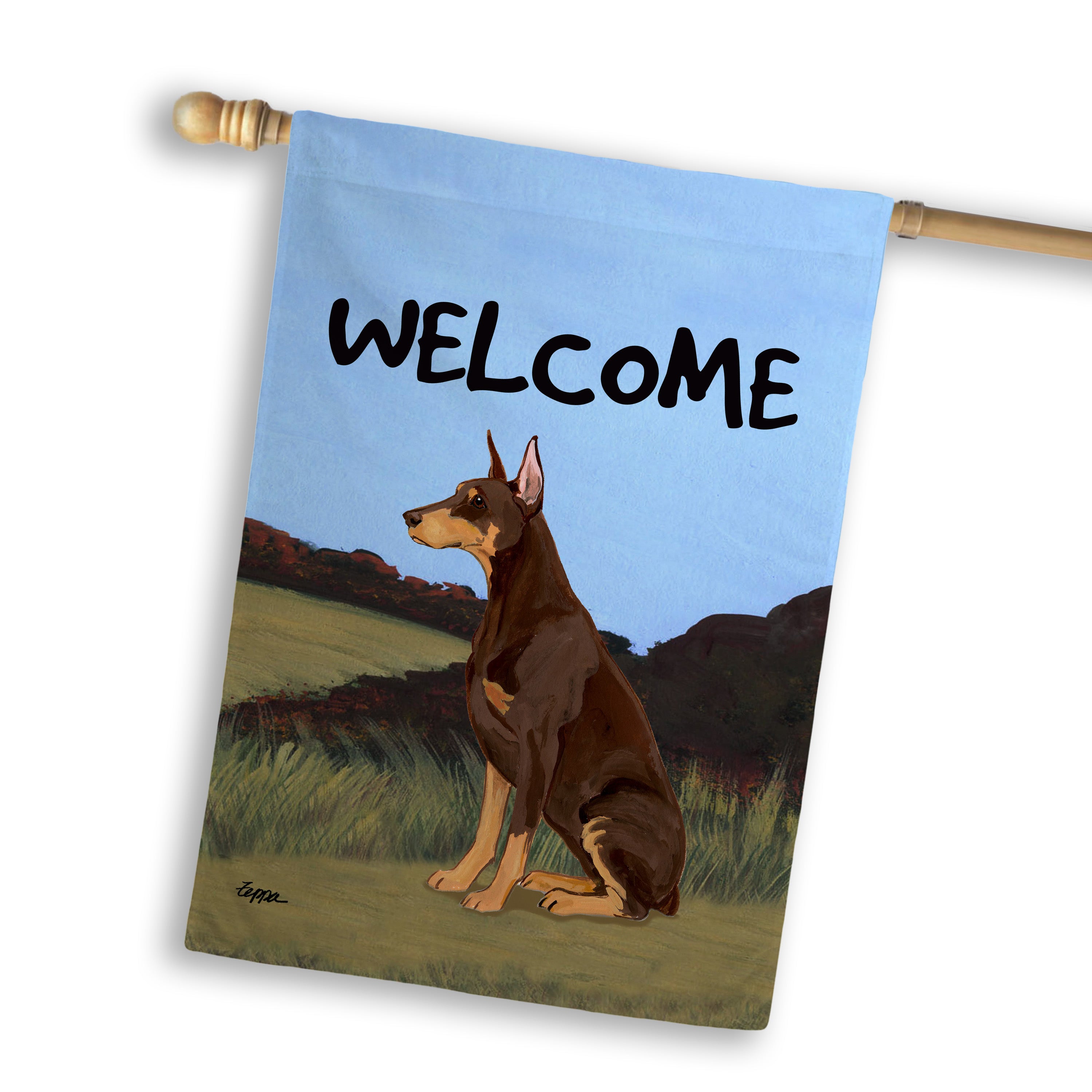 Doberman Pincher House Flag