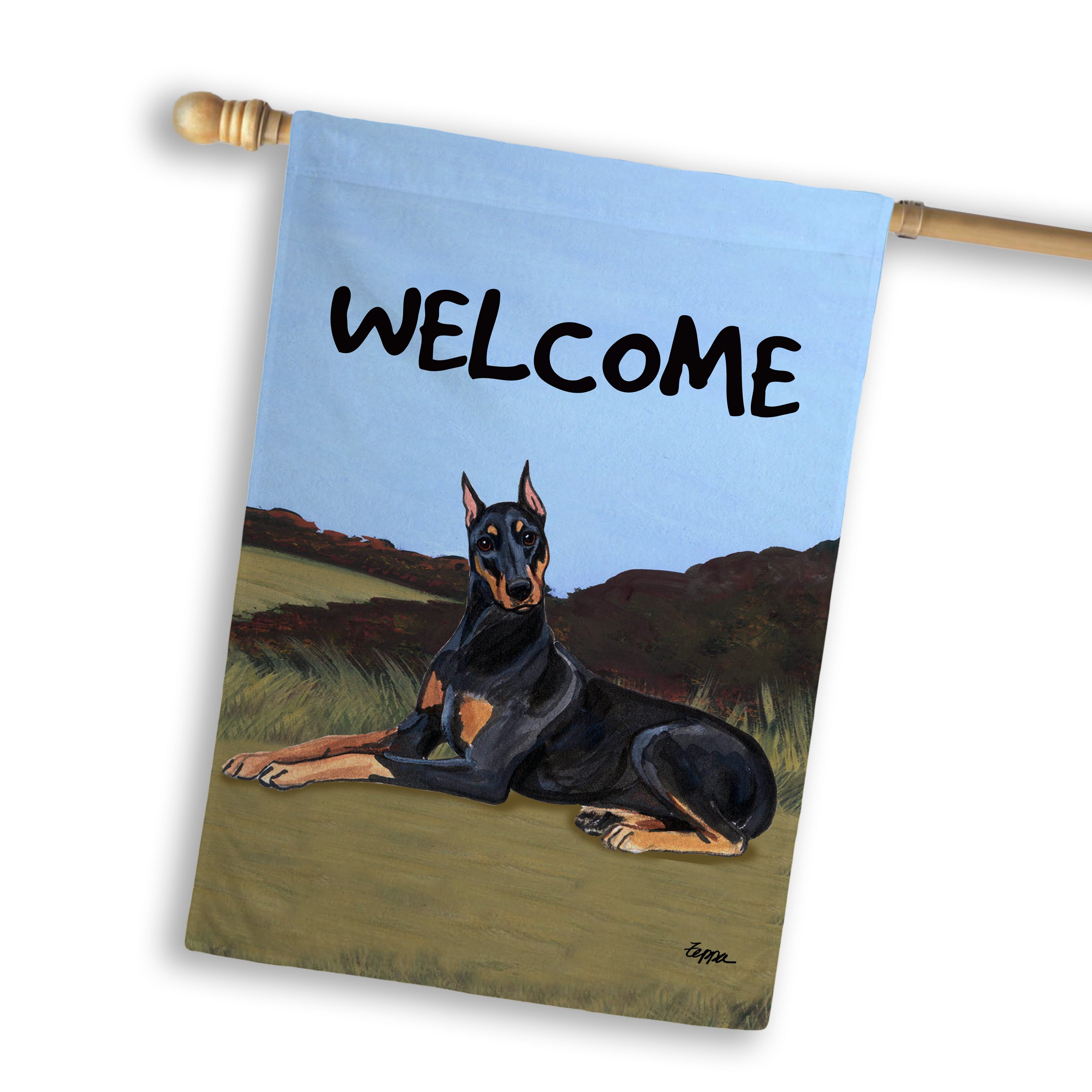 Doberman Pincher House Flag