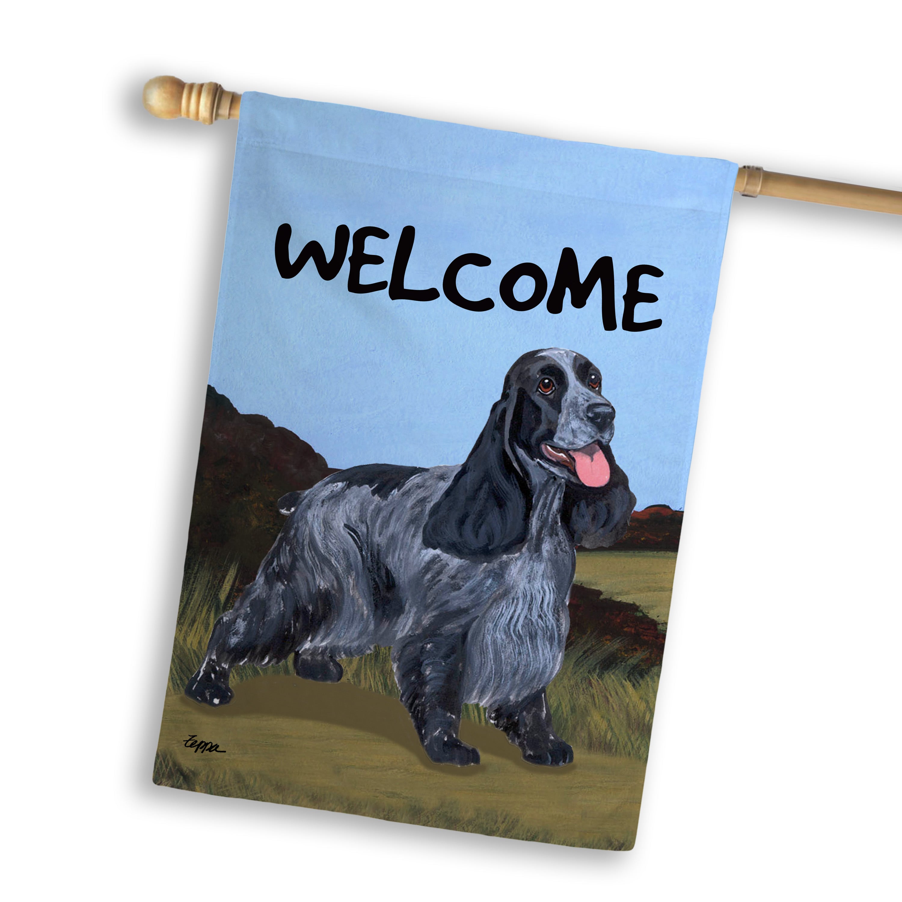 English Cocker Spaniel  House Flag