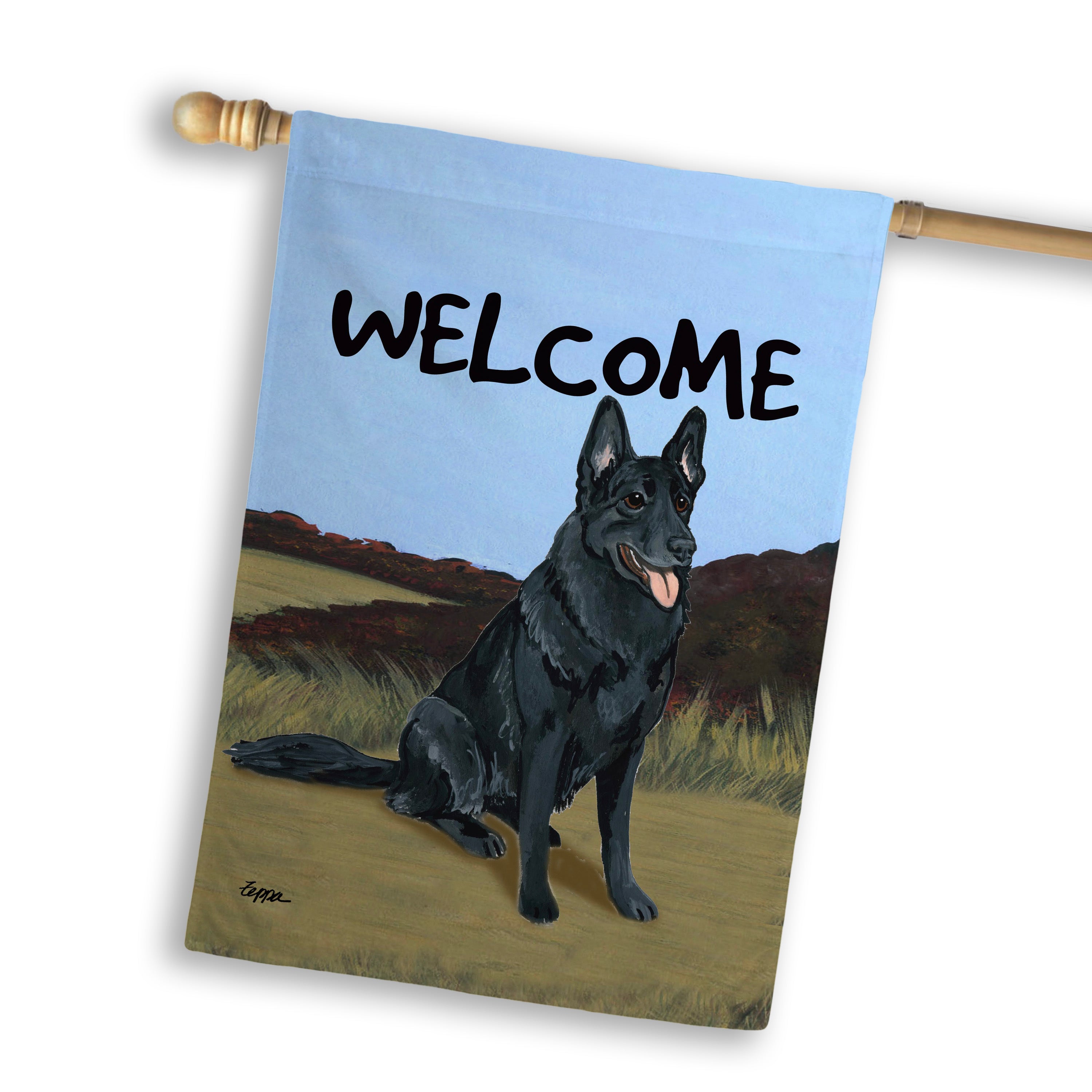 German Shepherd House Flag