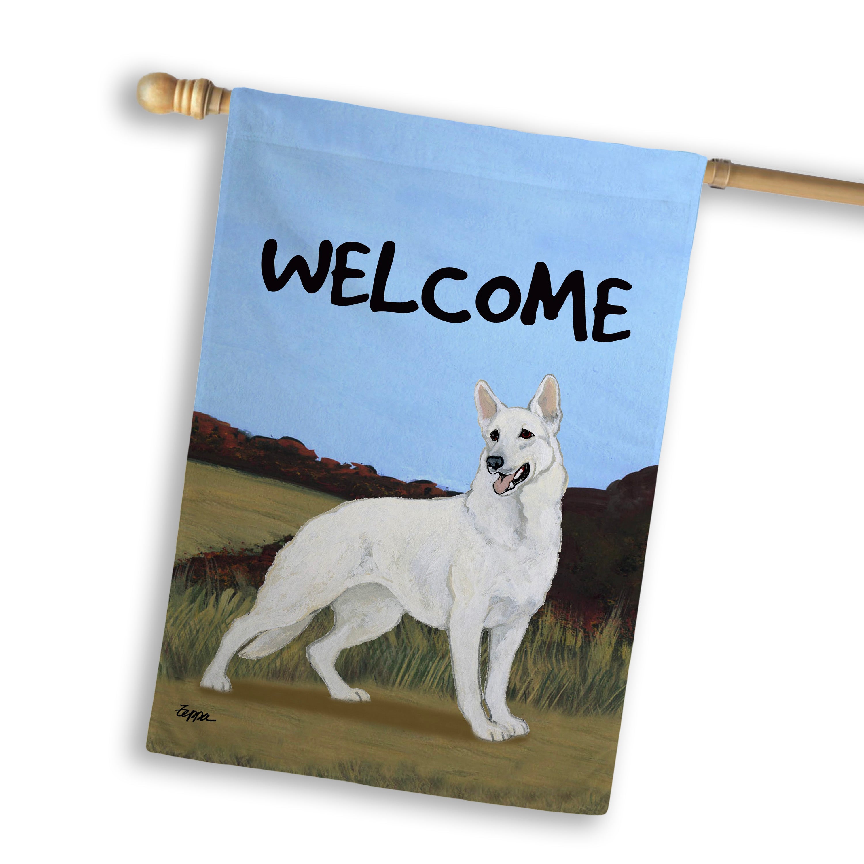 German Shepherd House Flag