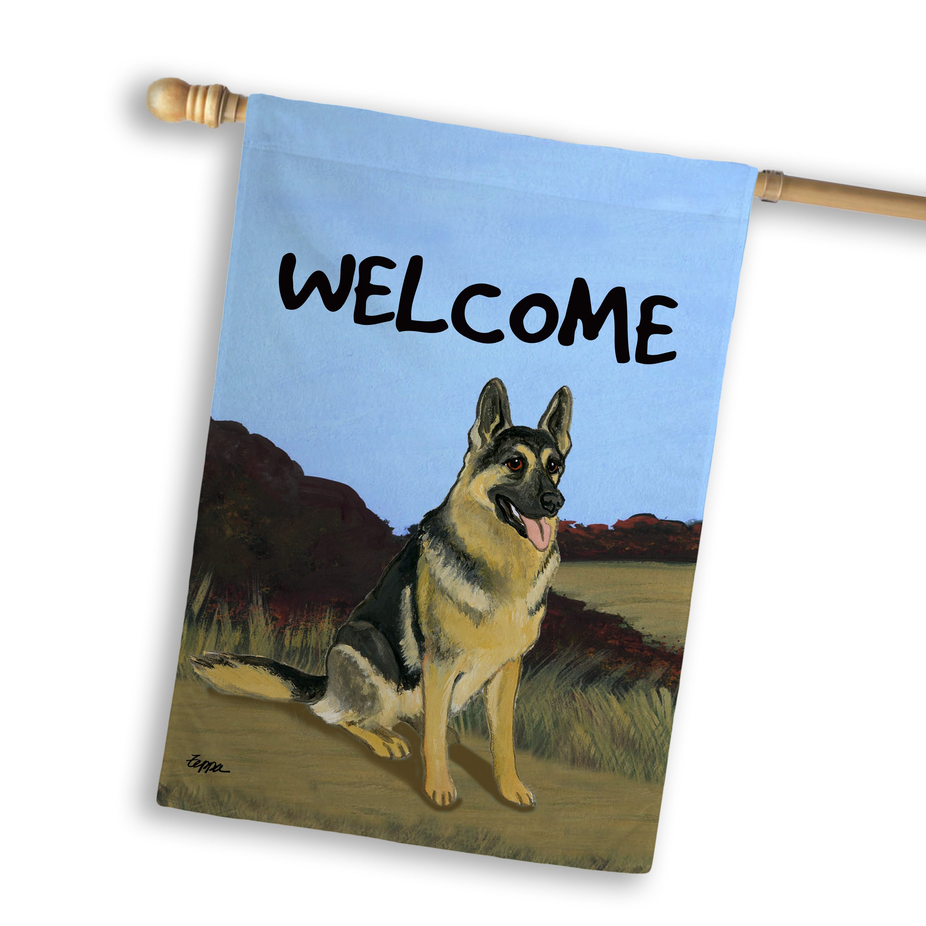German Shepherd House Flag