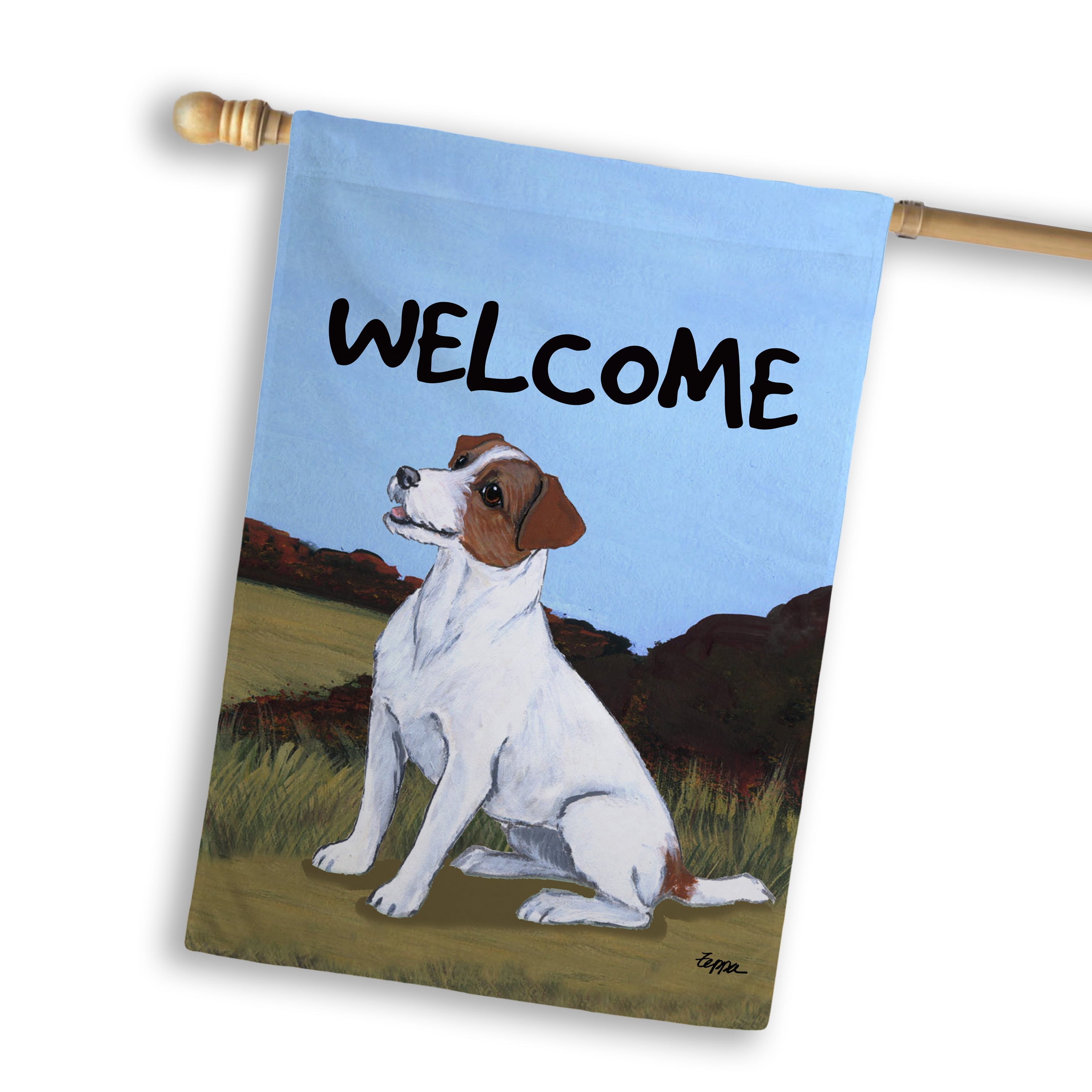 Jack Russell Terrier House Flag