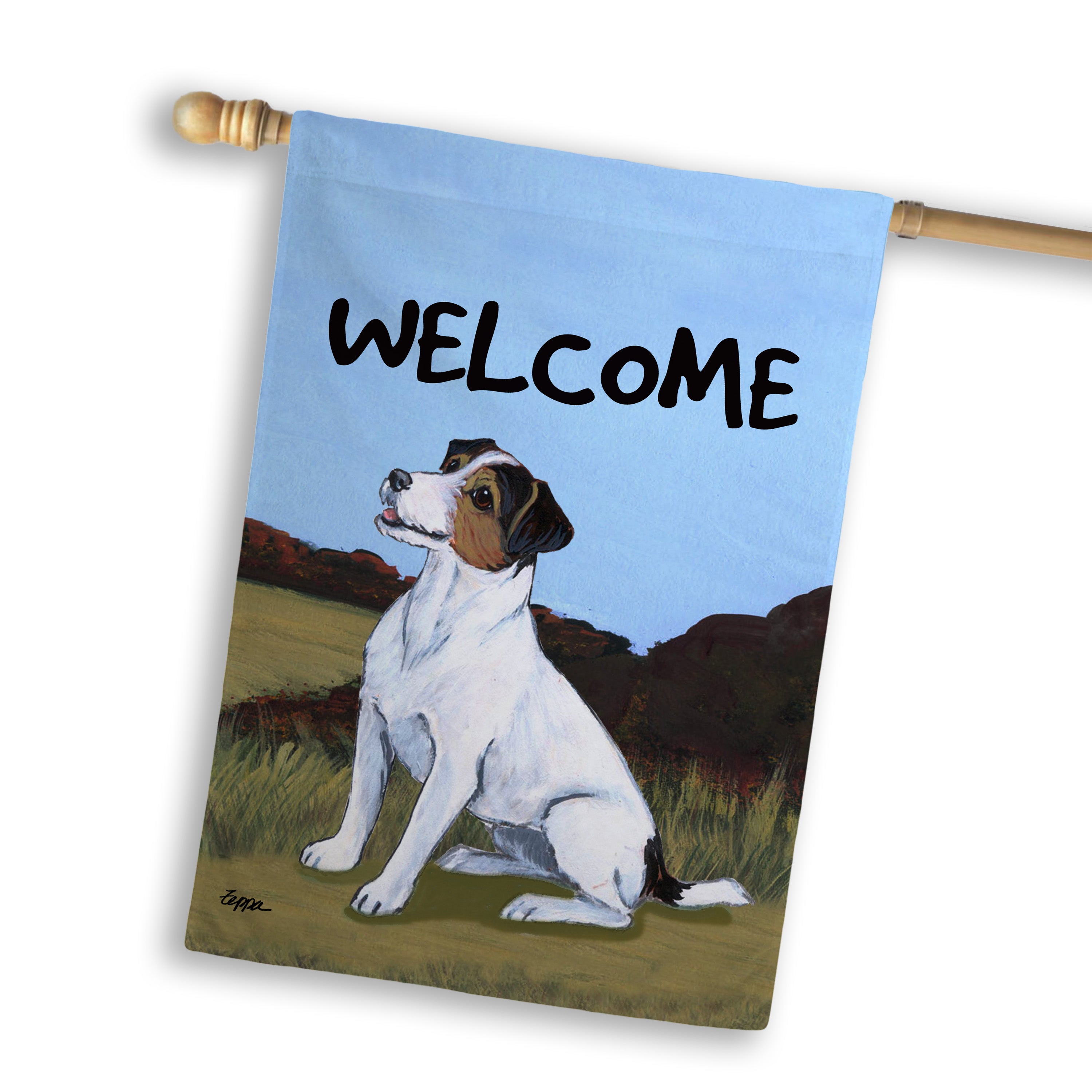 Jack Russell Terrier House Flag