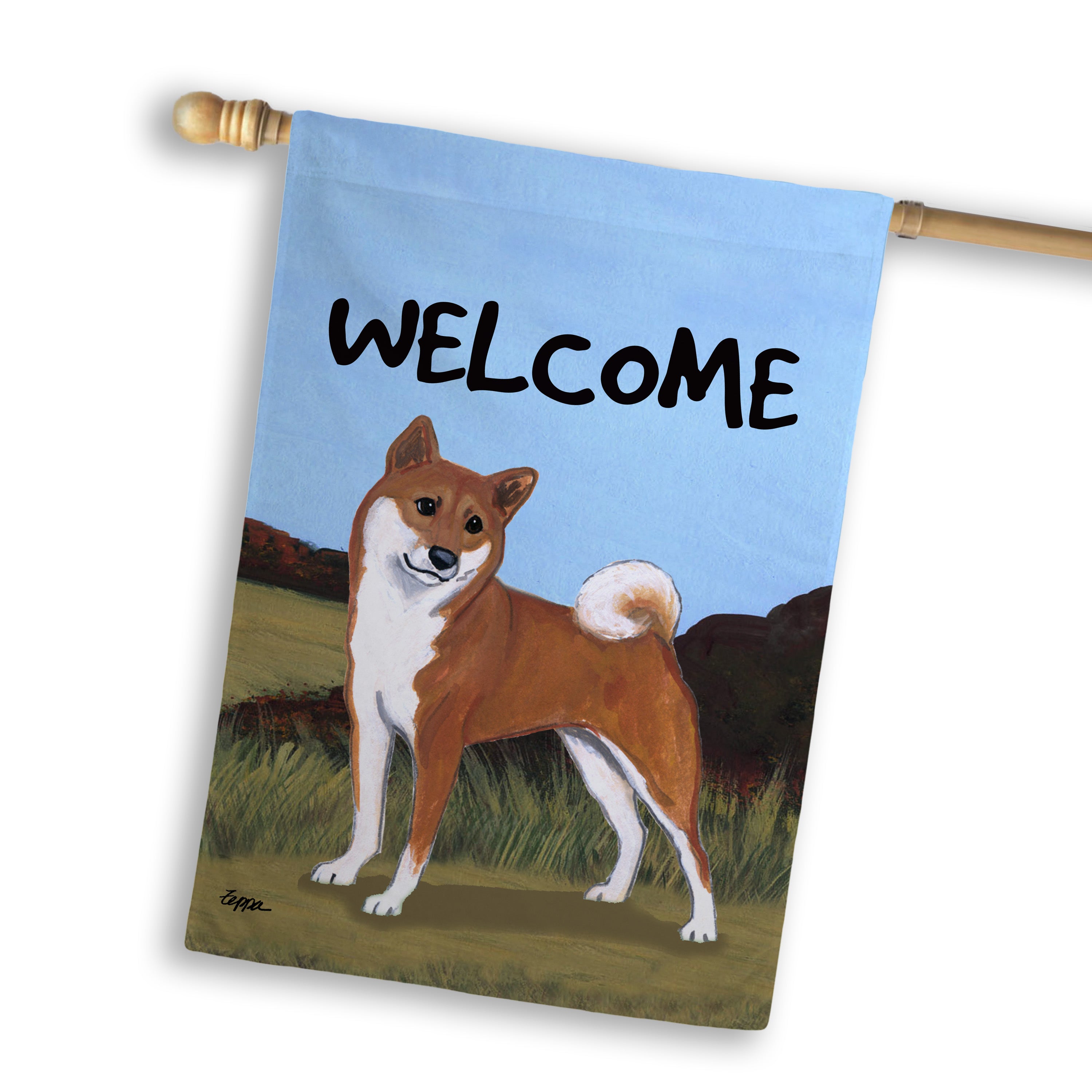 Shiba Inu House Flag