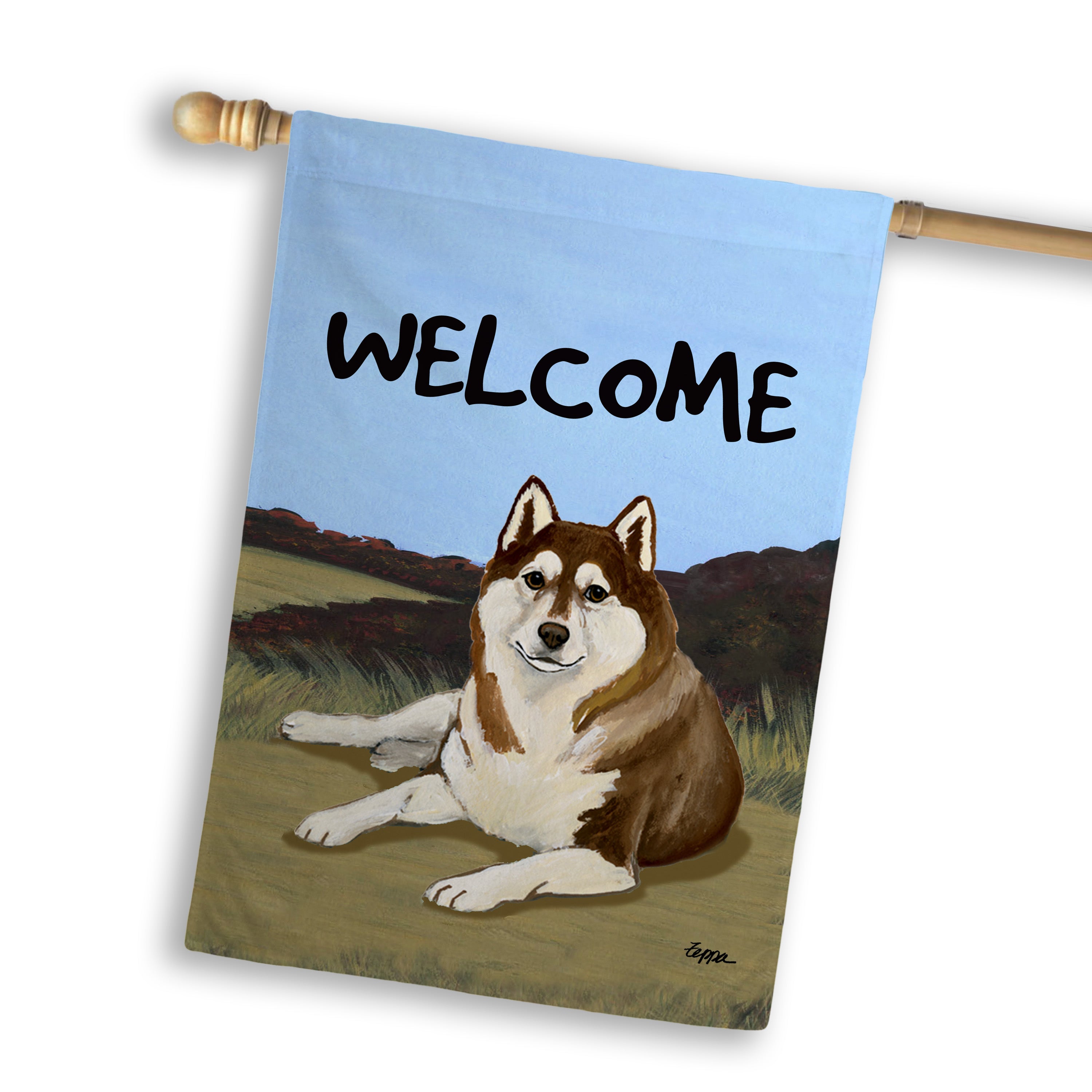 Siberian Husky House Flag