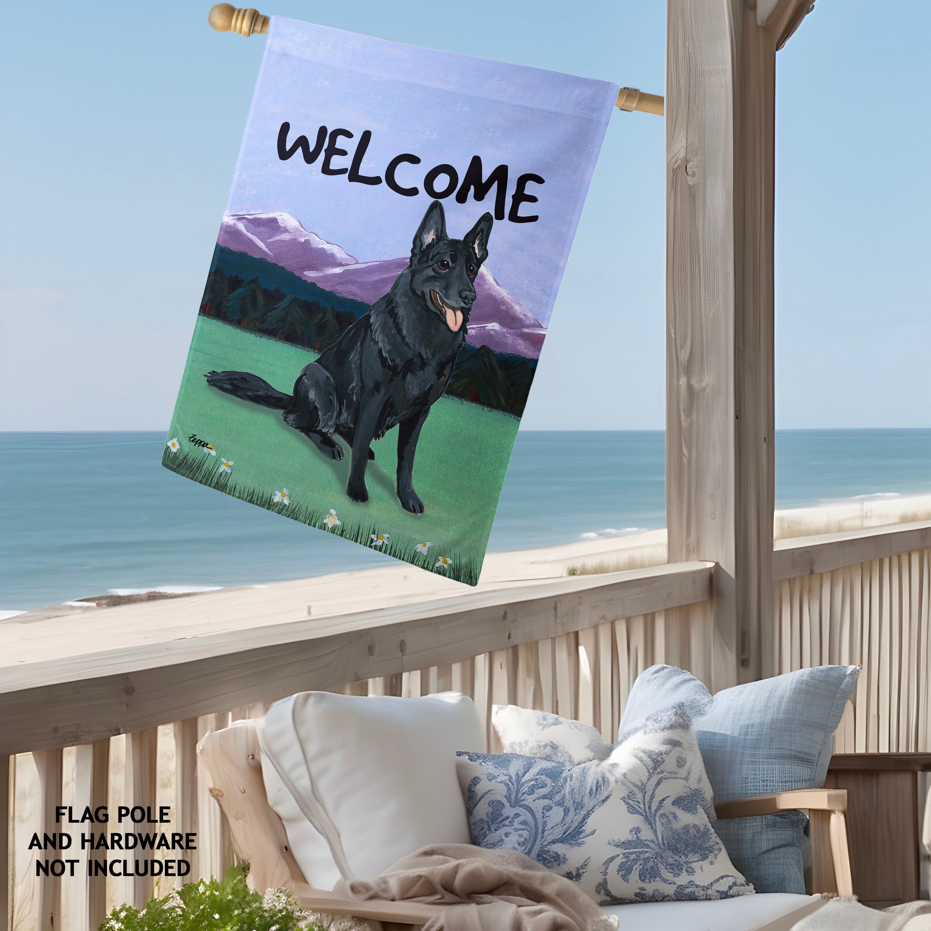 German Shepherd House Flag