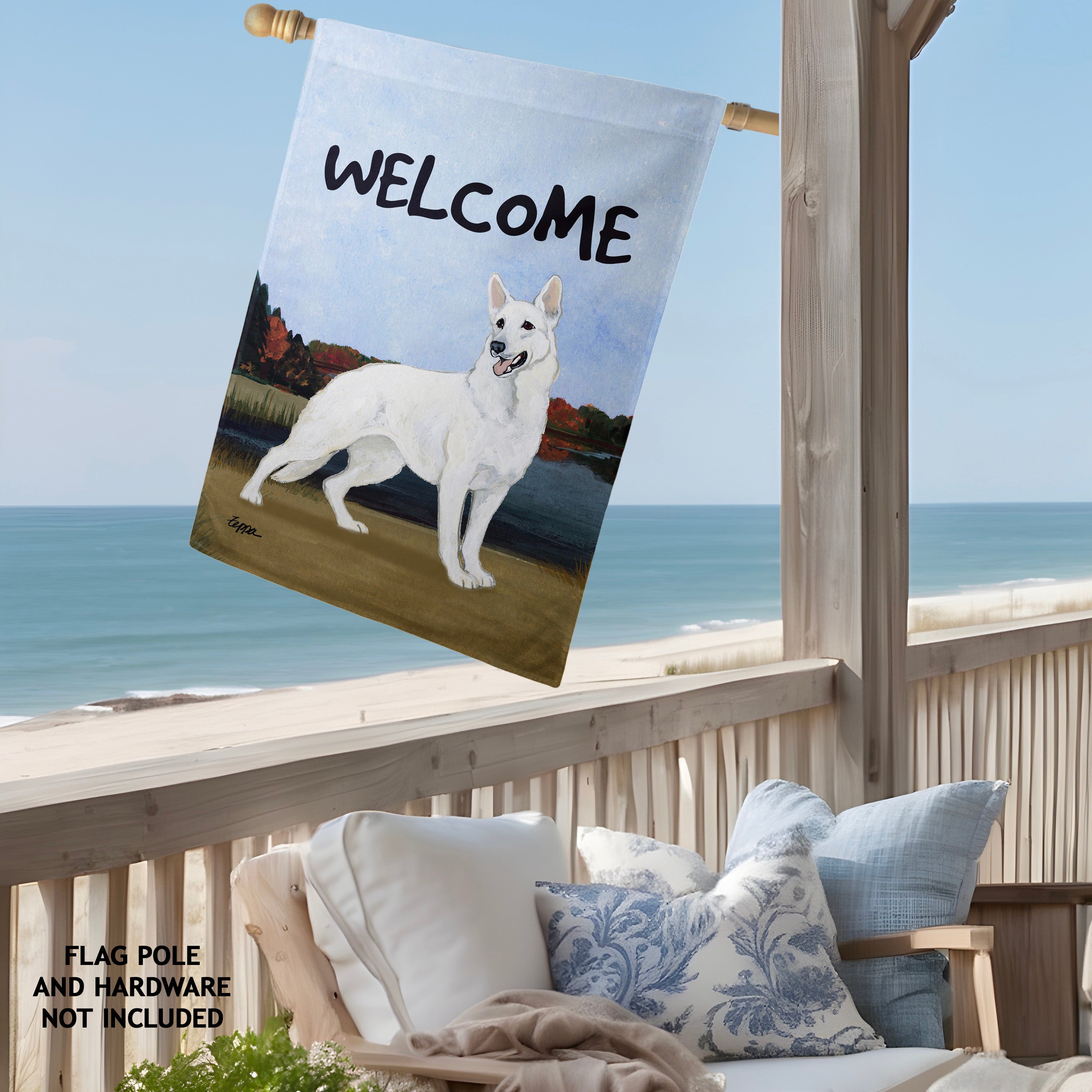 German Shepherd House Flag