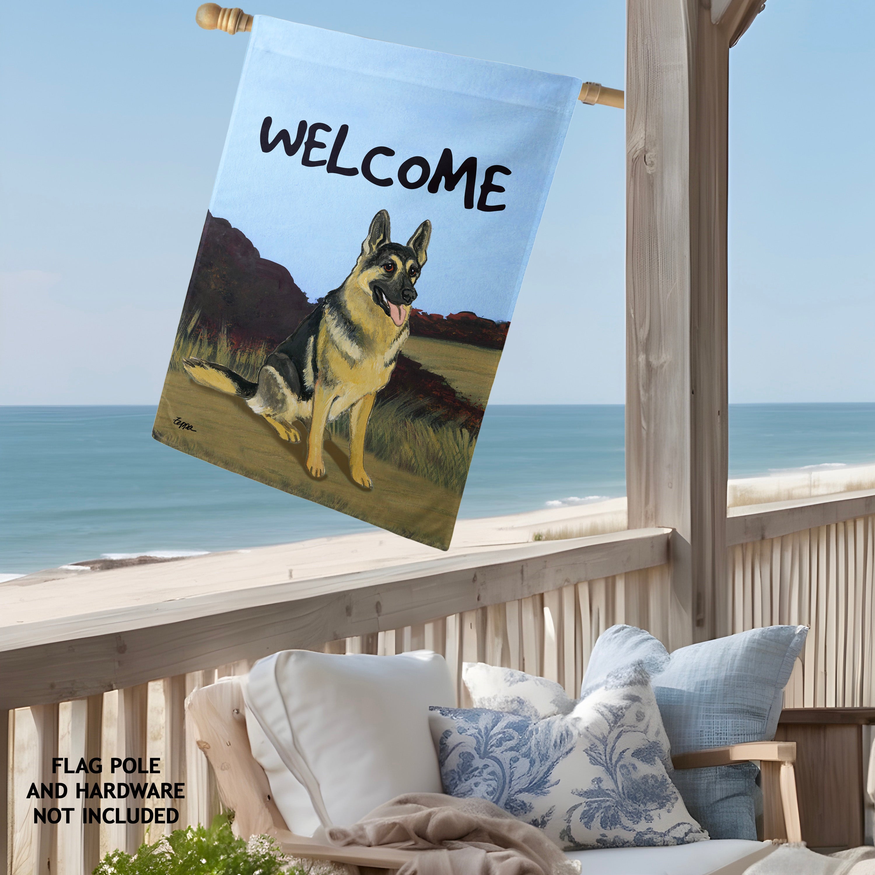 German Shepherd House Flag
