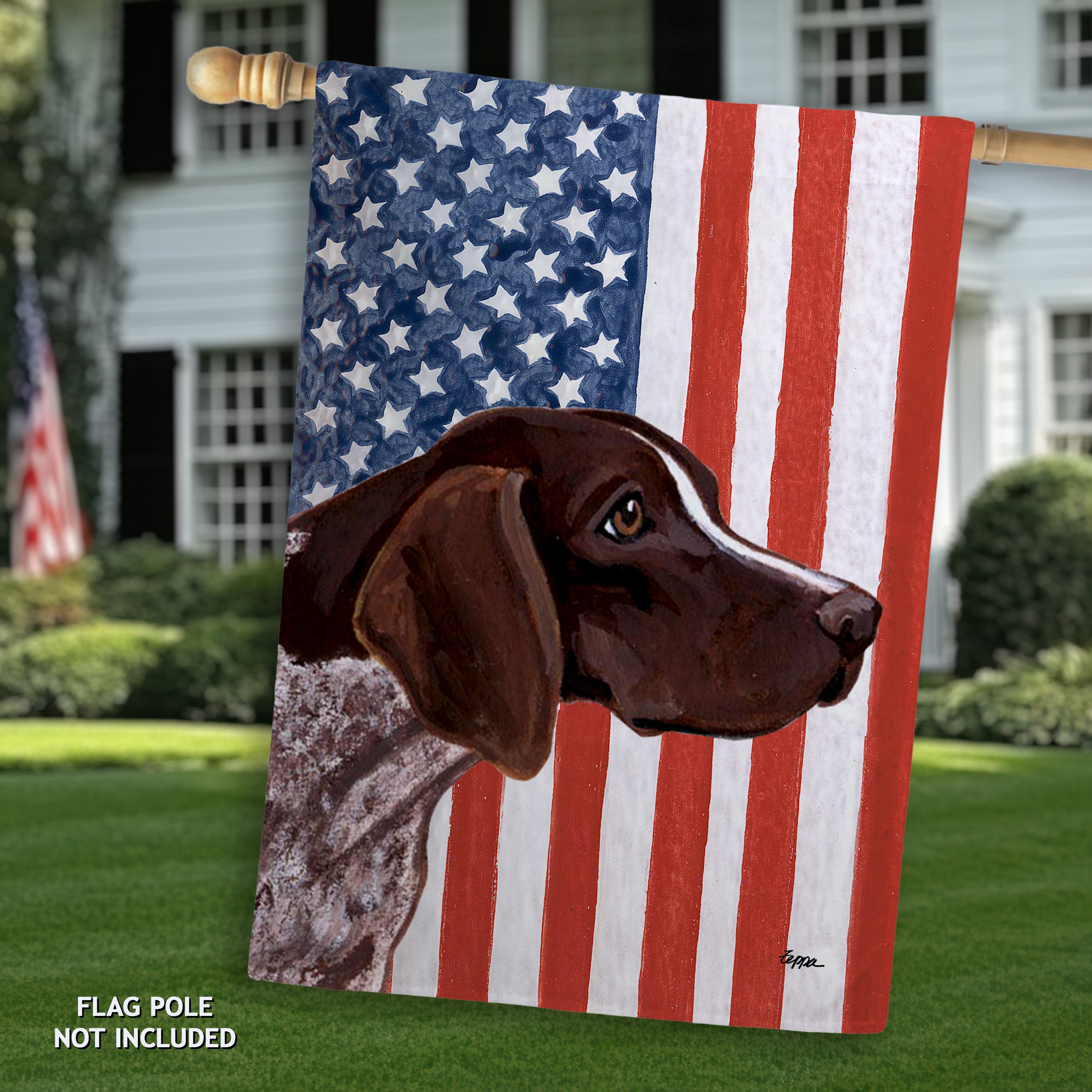 German Pointer Americana House Flag