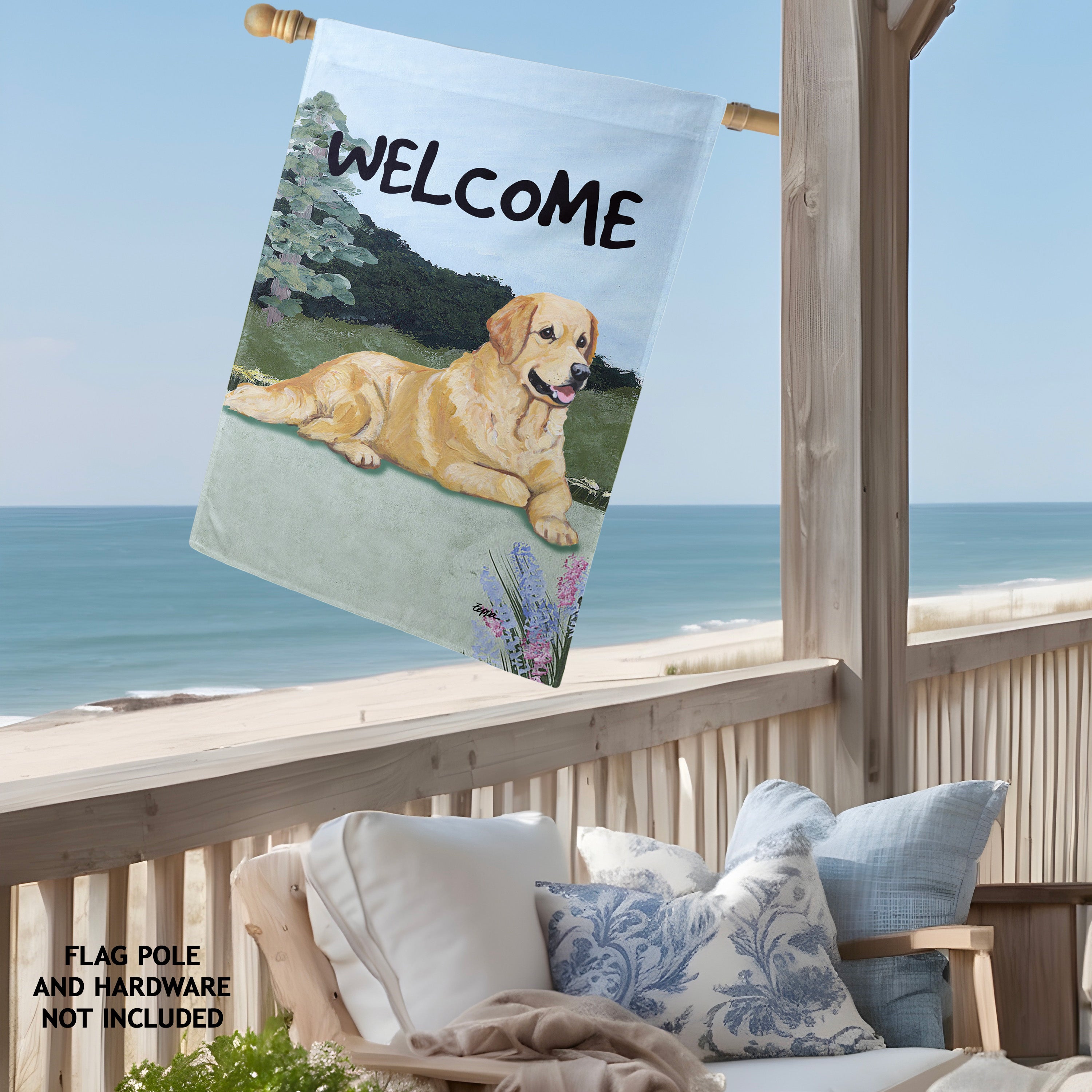 Golden Retriever House Flag