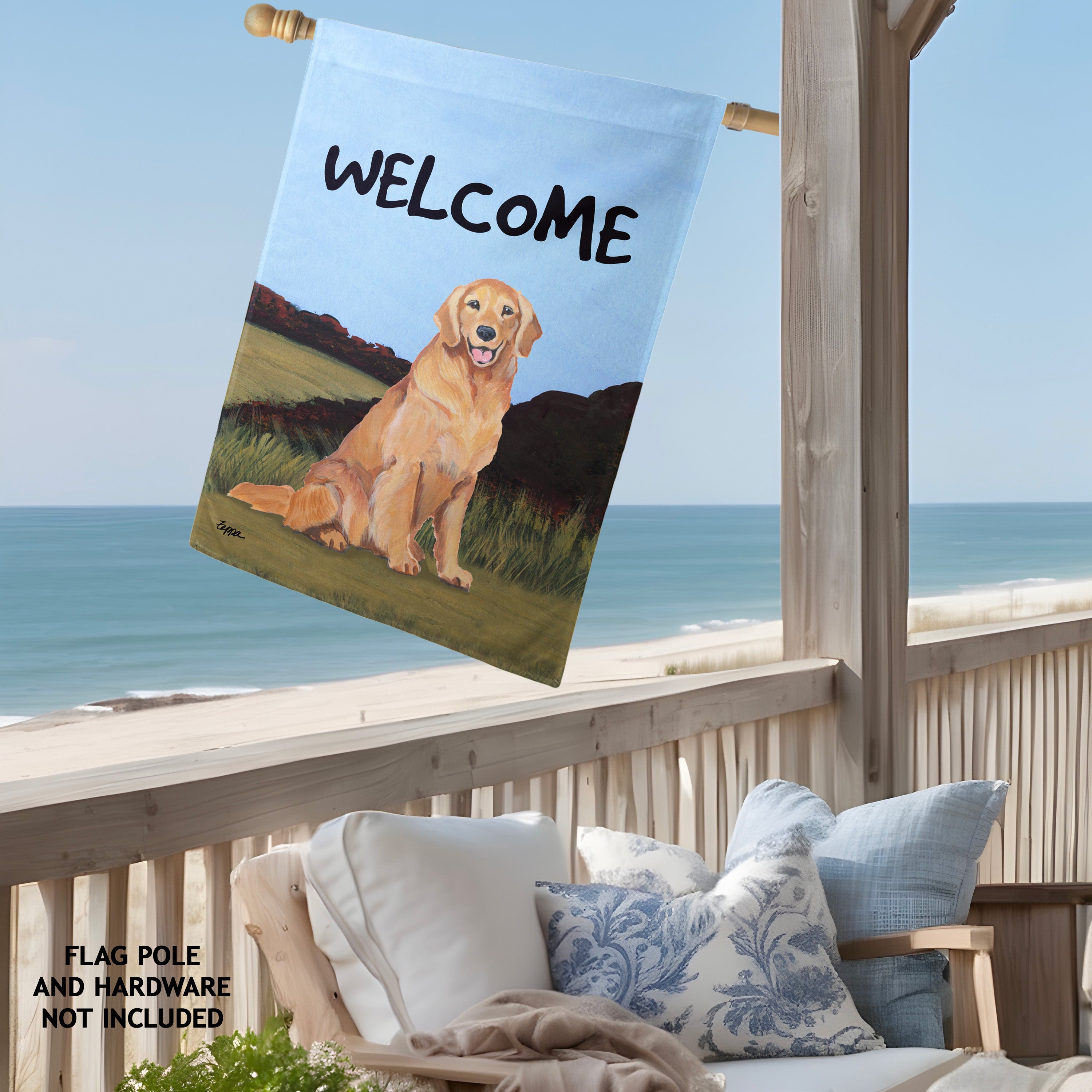 Golden Retriever House Flag