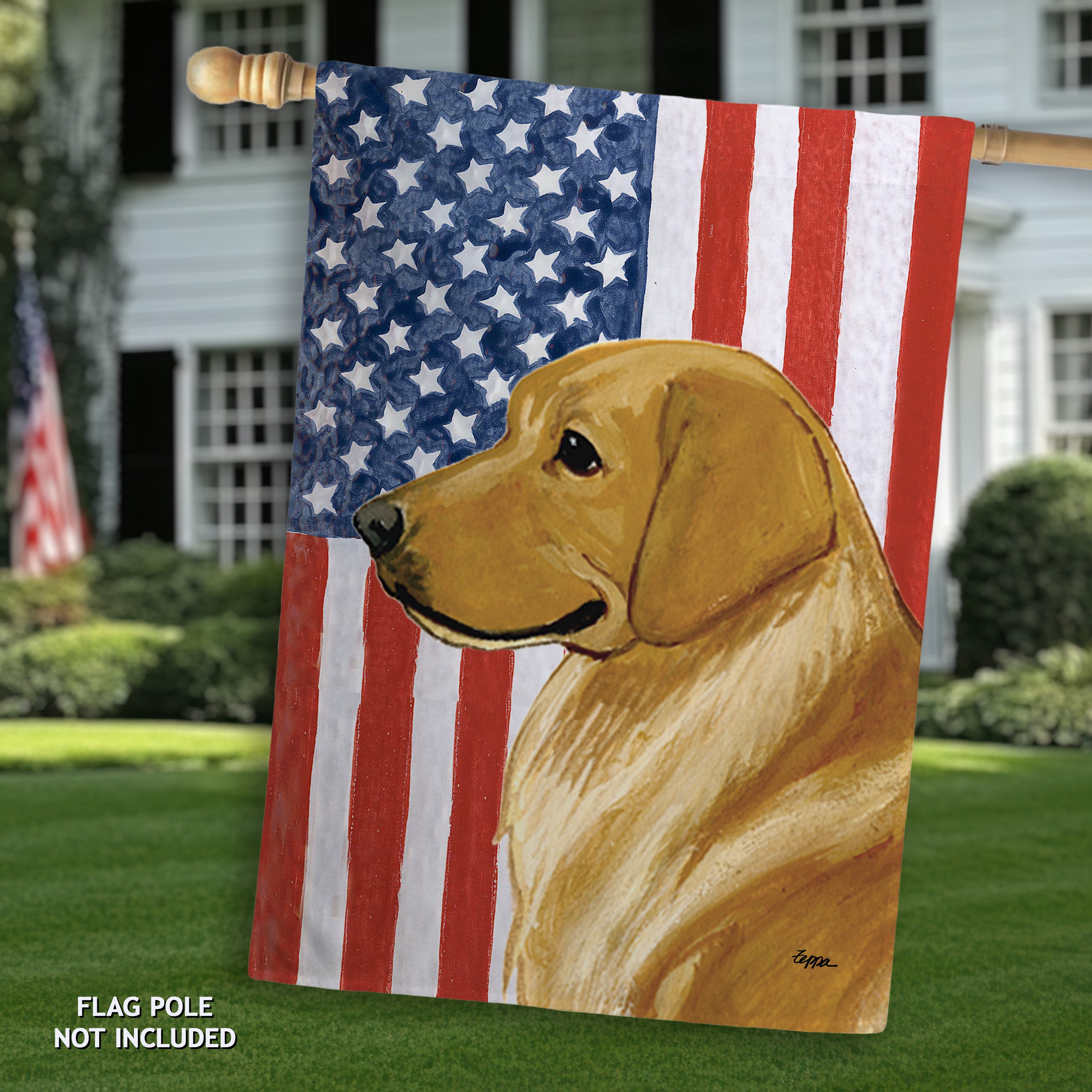 Golden Retriever Americana House Flag