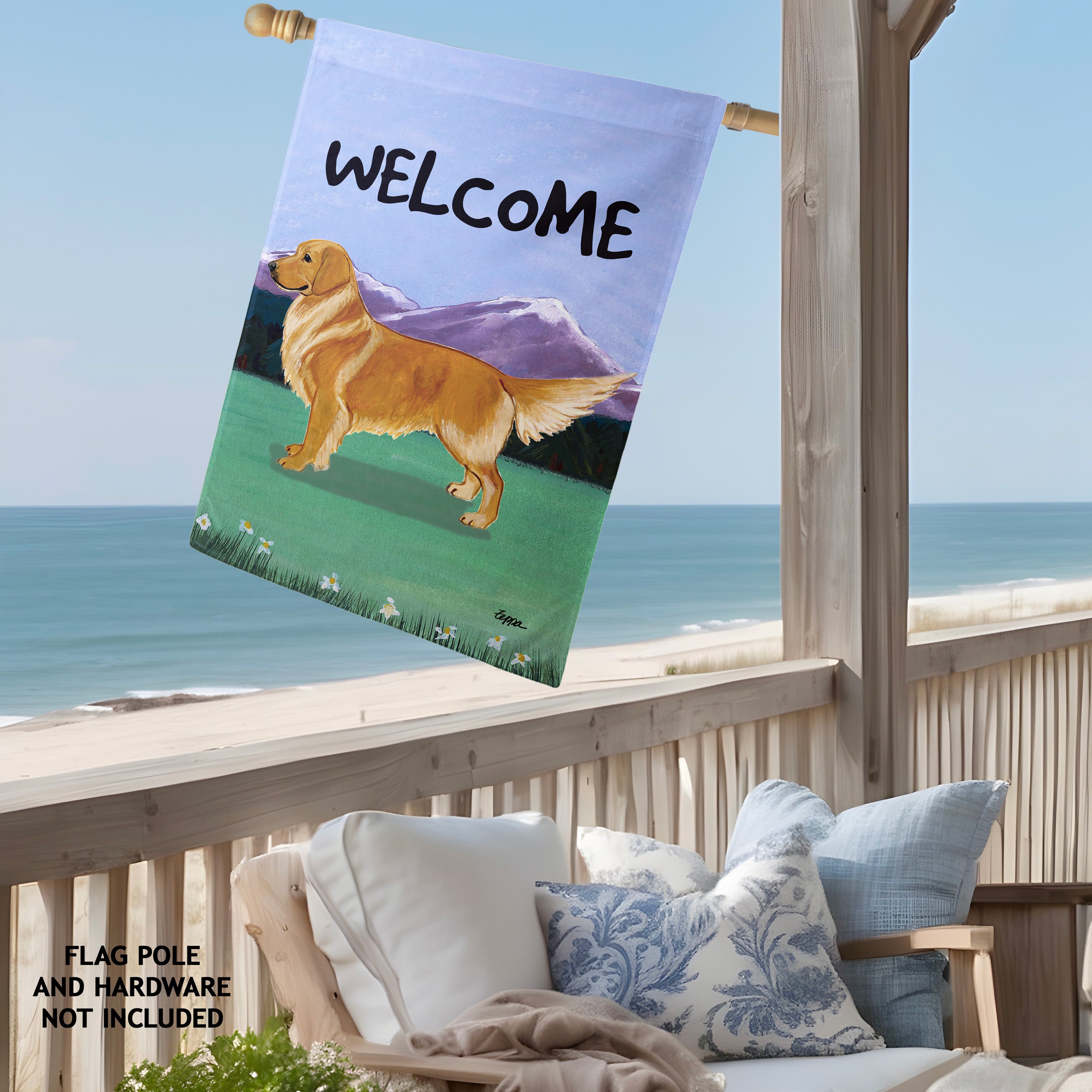 Golden Retriever House Flag