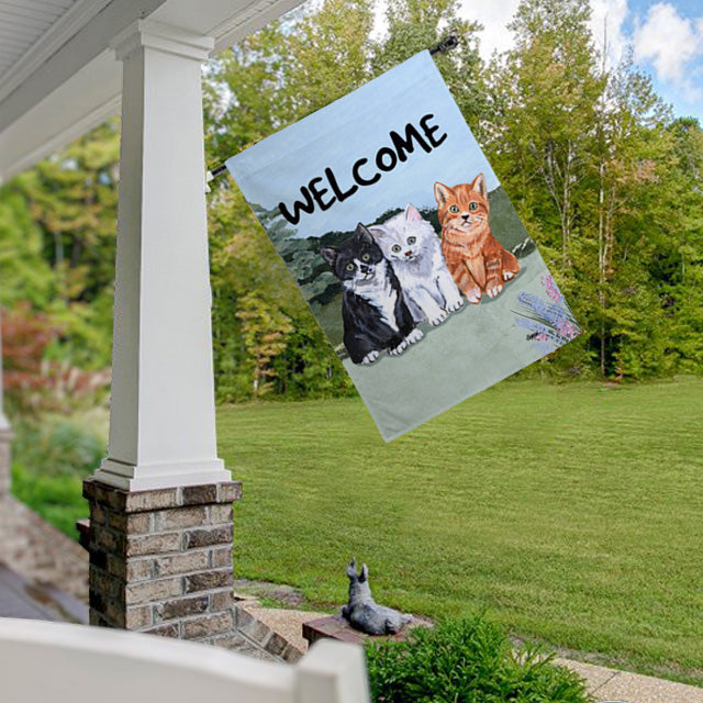 Trio Kittens House Flag