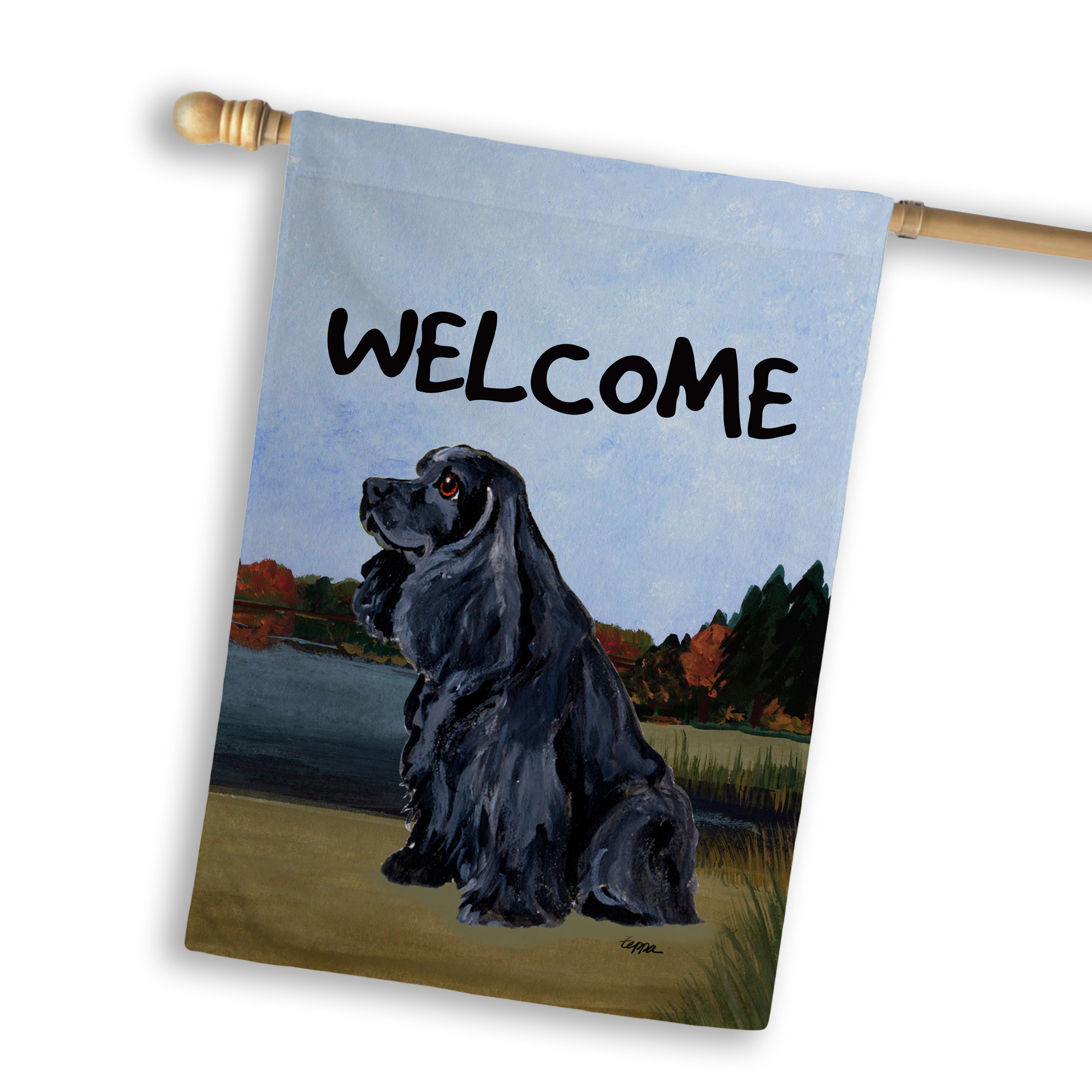 American Cocker Spaniel House Flag