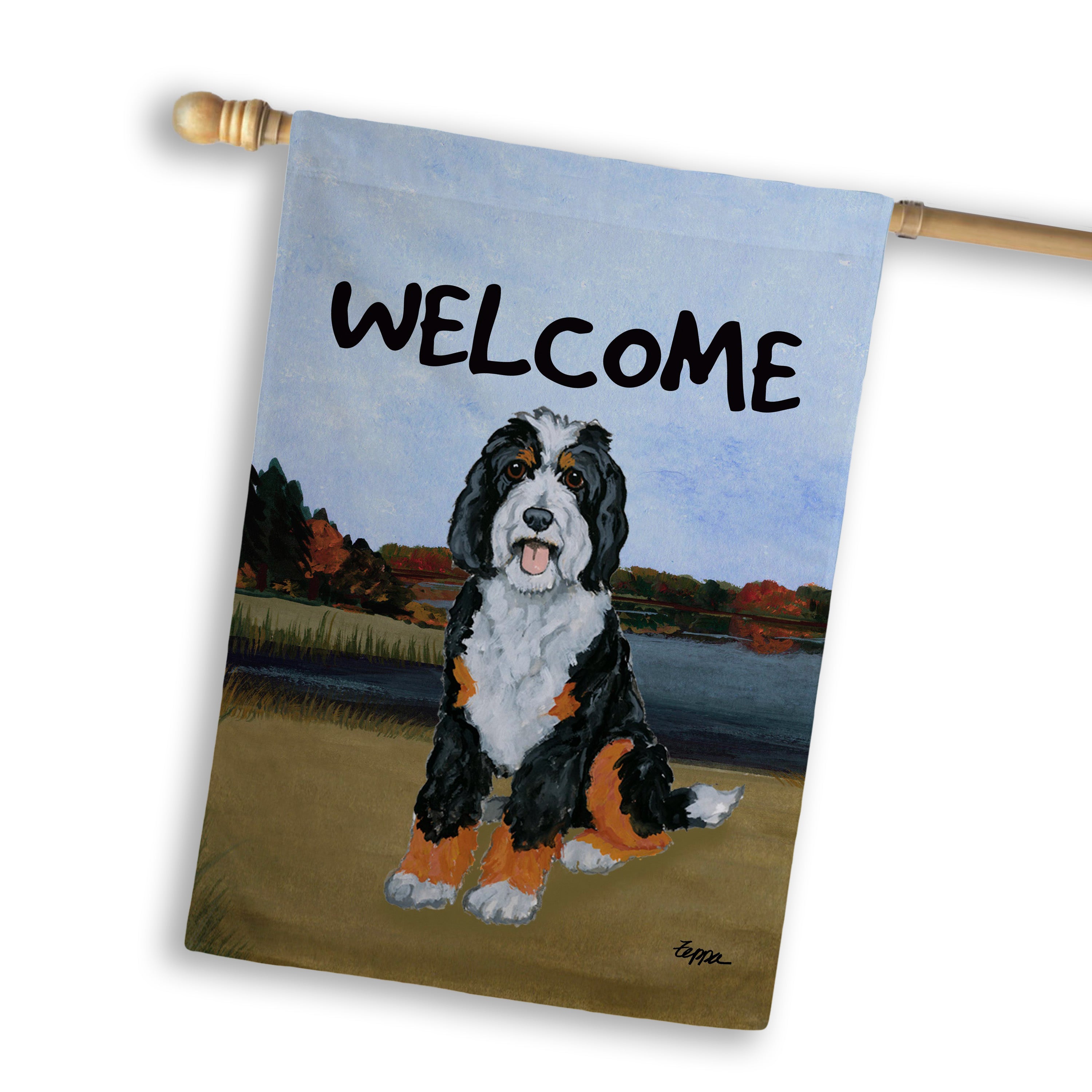 Bernedoodle House Flag