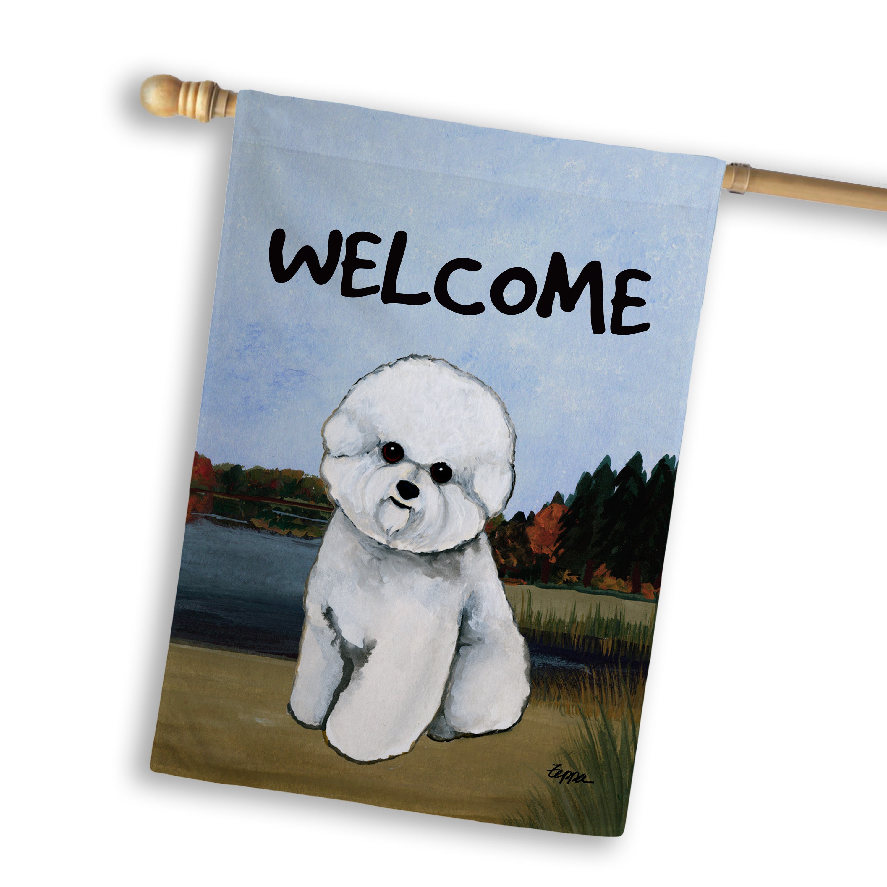 Bichon Frise House Flag