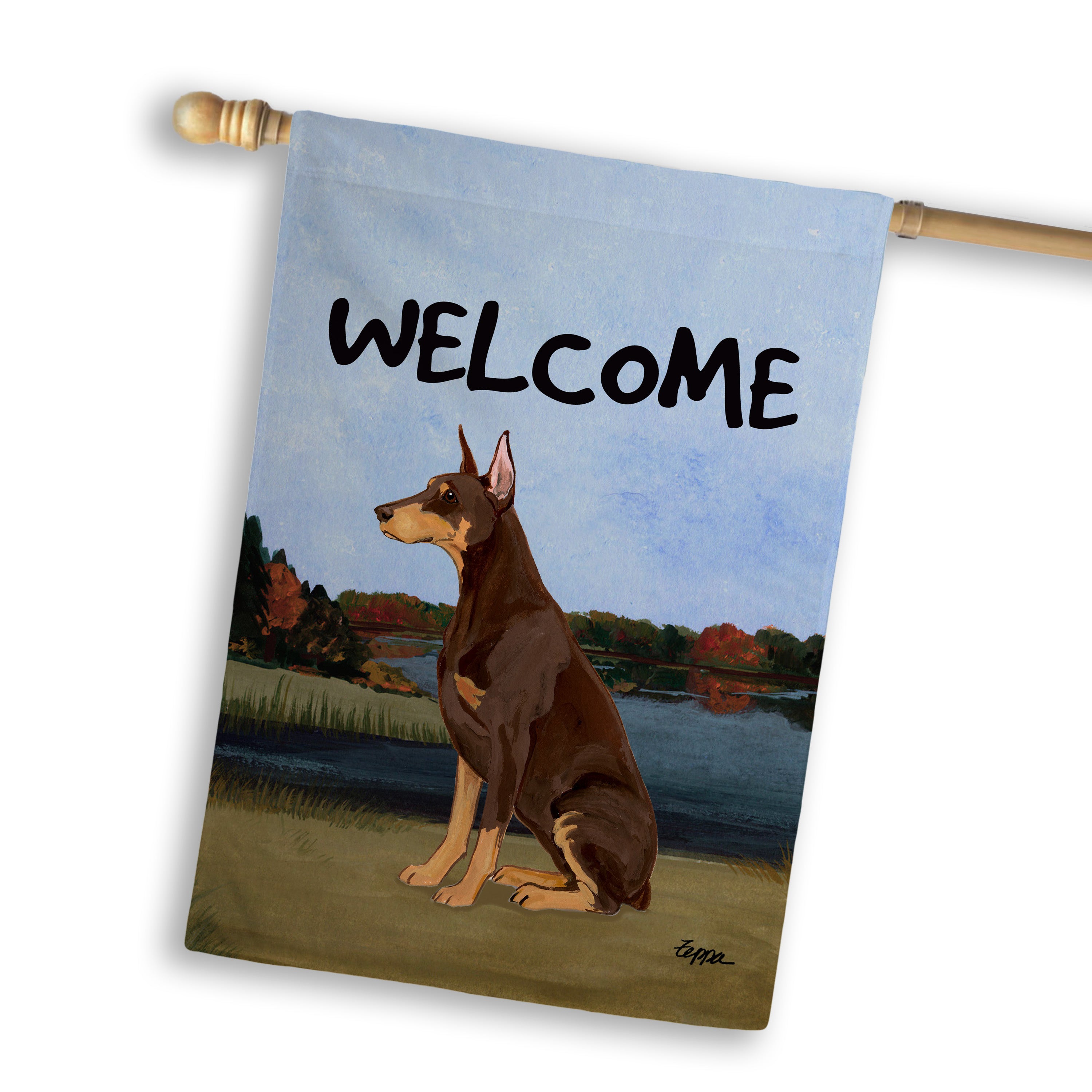 Doberman Pincher House Flag