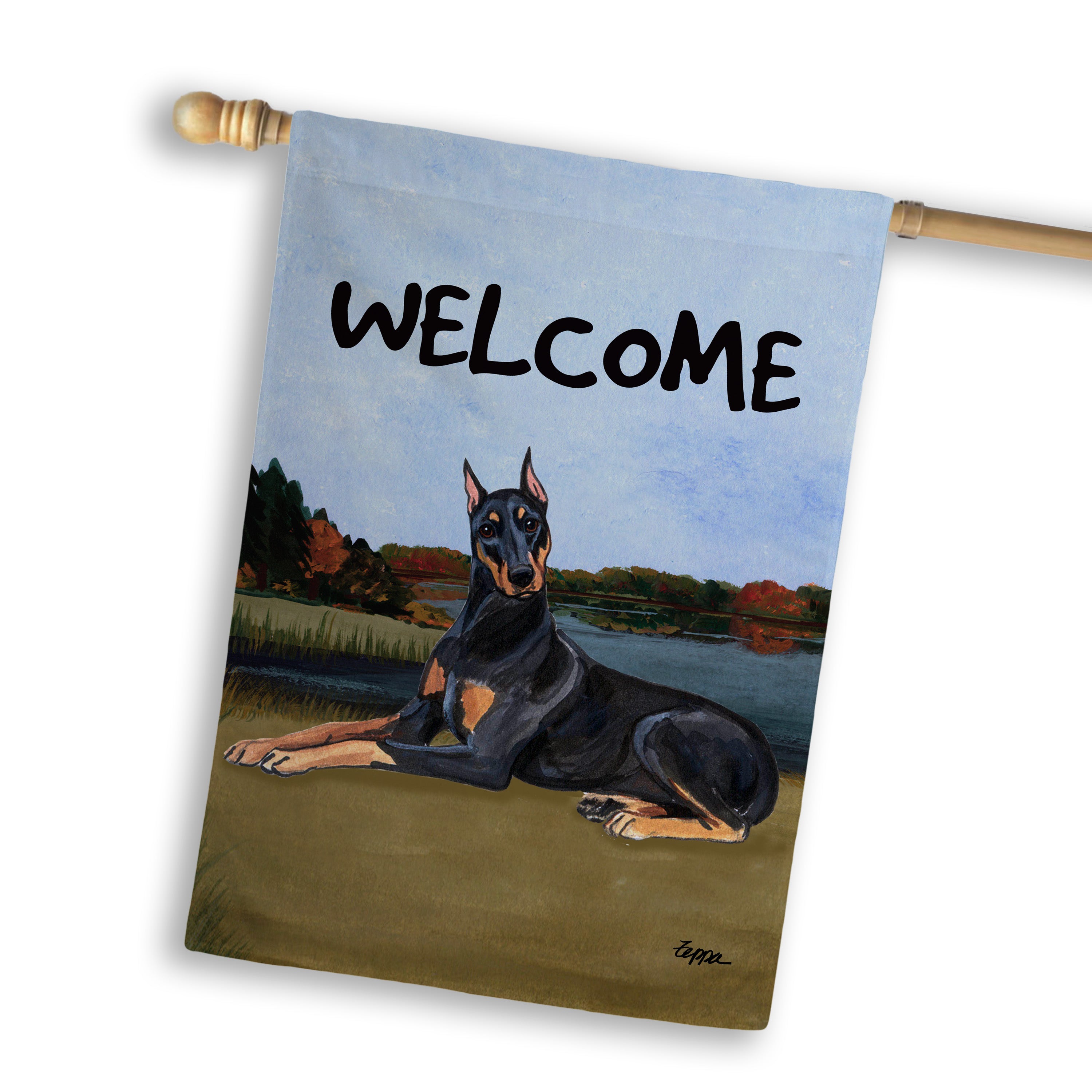 Doberman Pincher House Flag