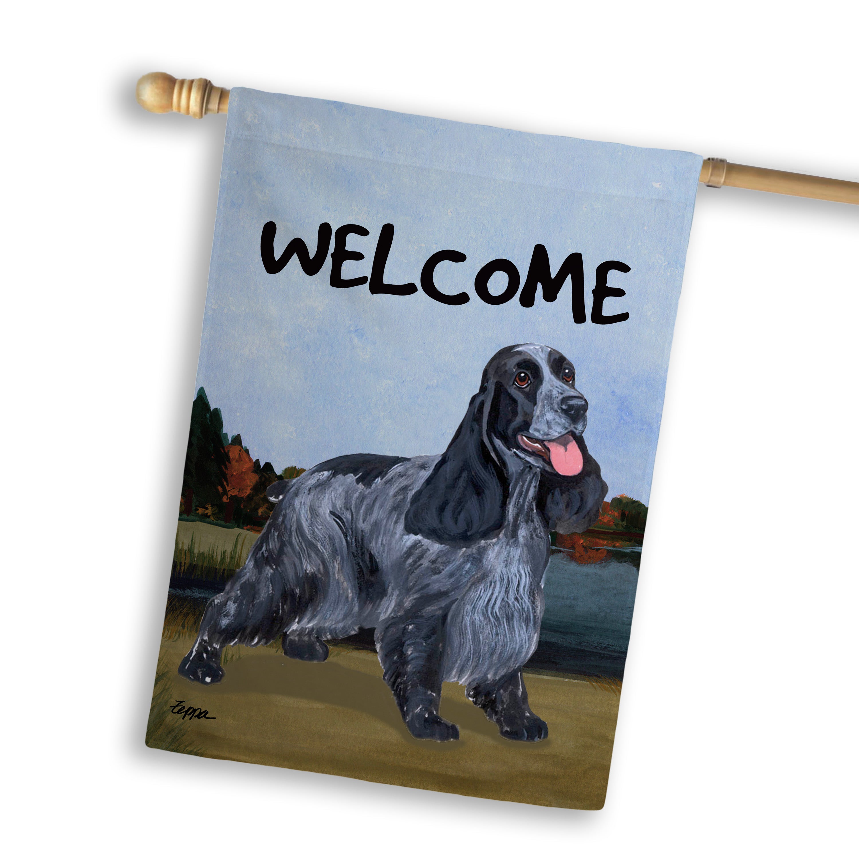 English Cocker Spaniel  House Flag
