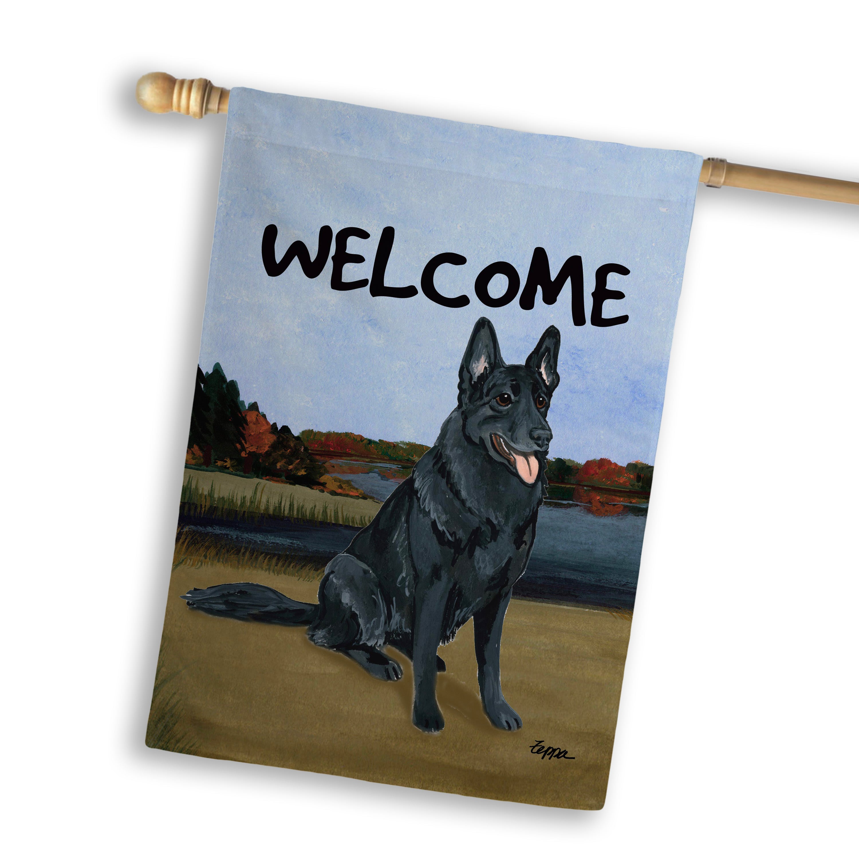 German Shepherd House Flag