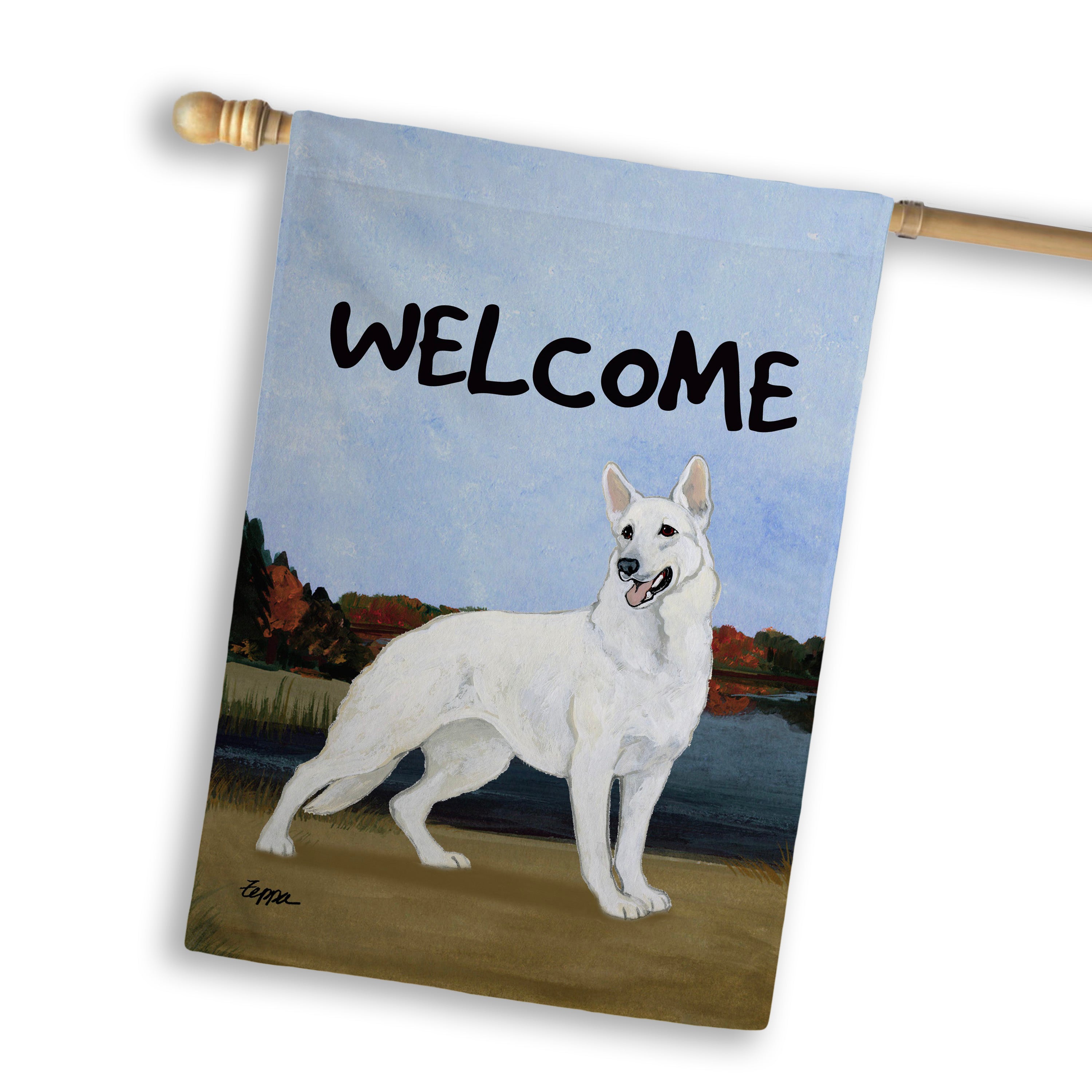 German Shepherd House Flag