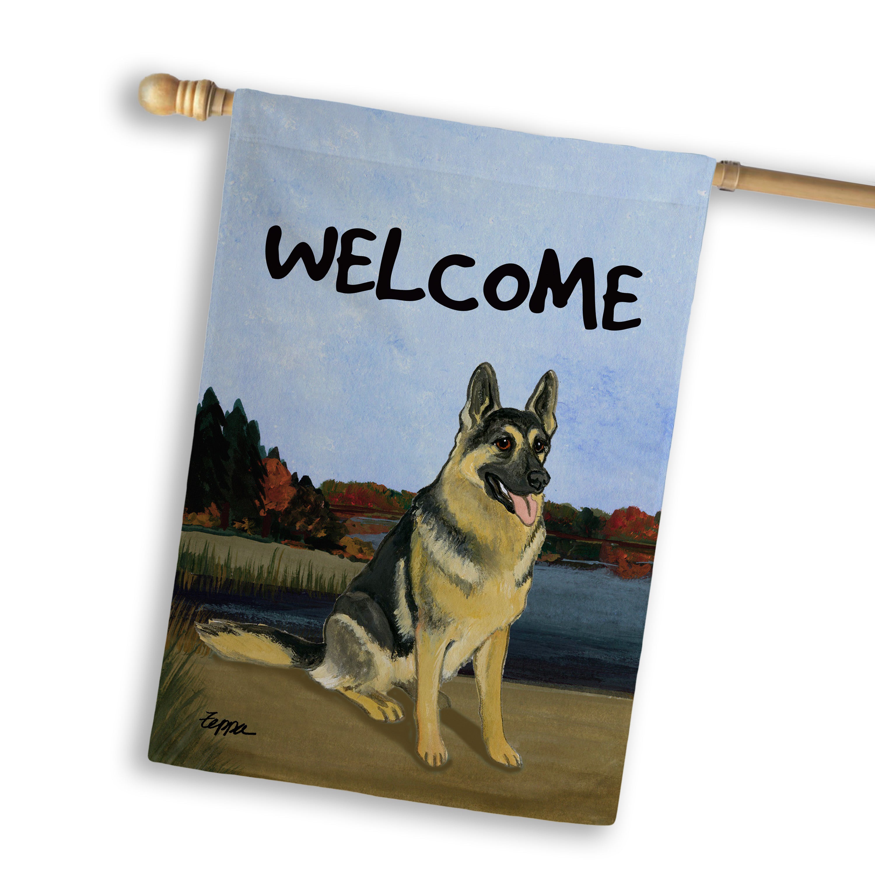 German Shepherd House Flag
