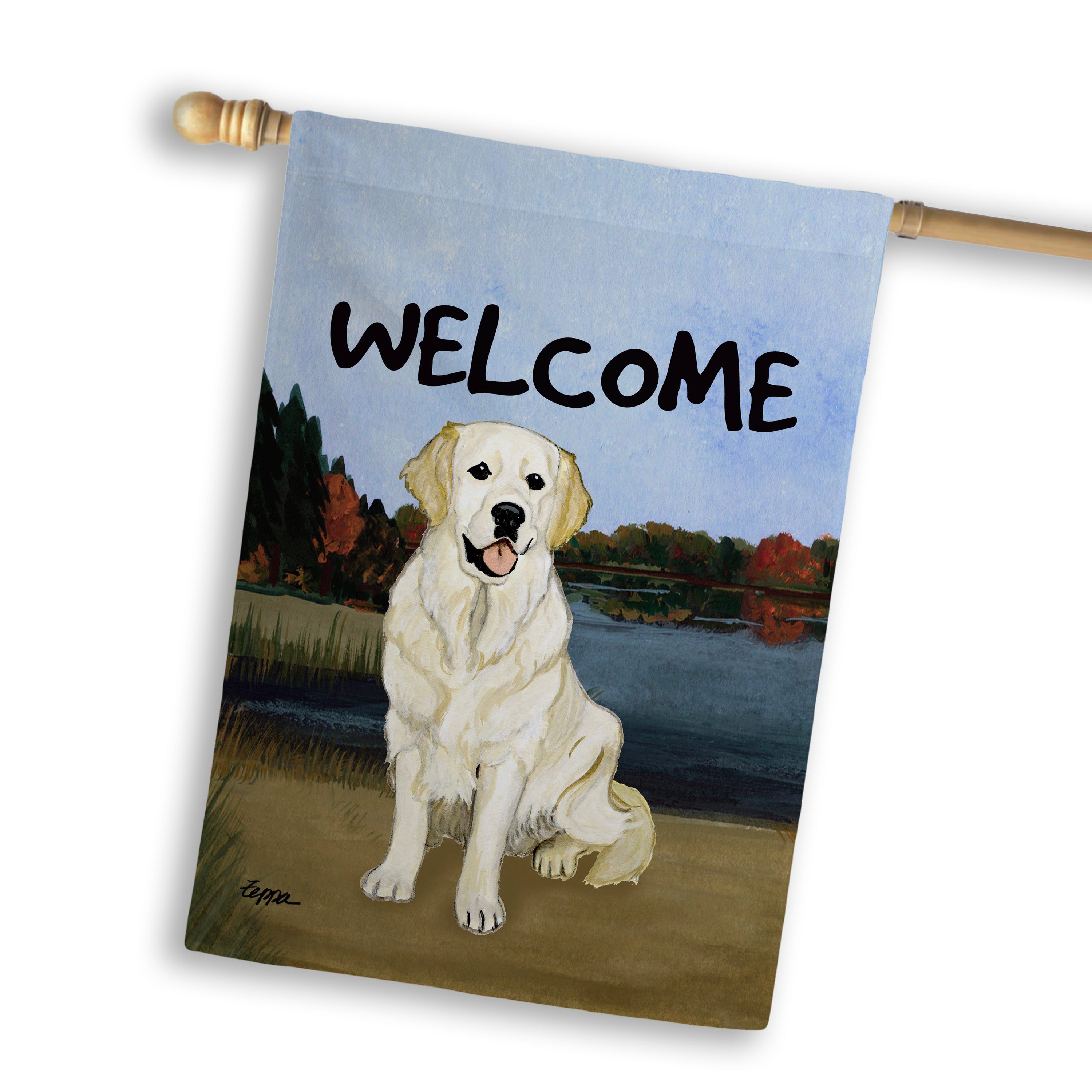 Golden Retriever House Flag