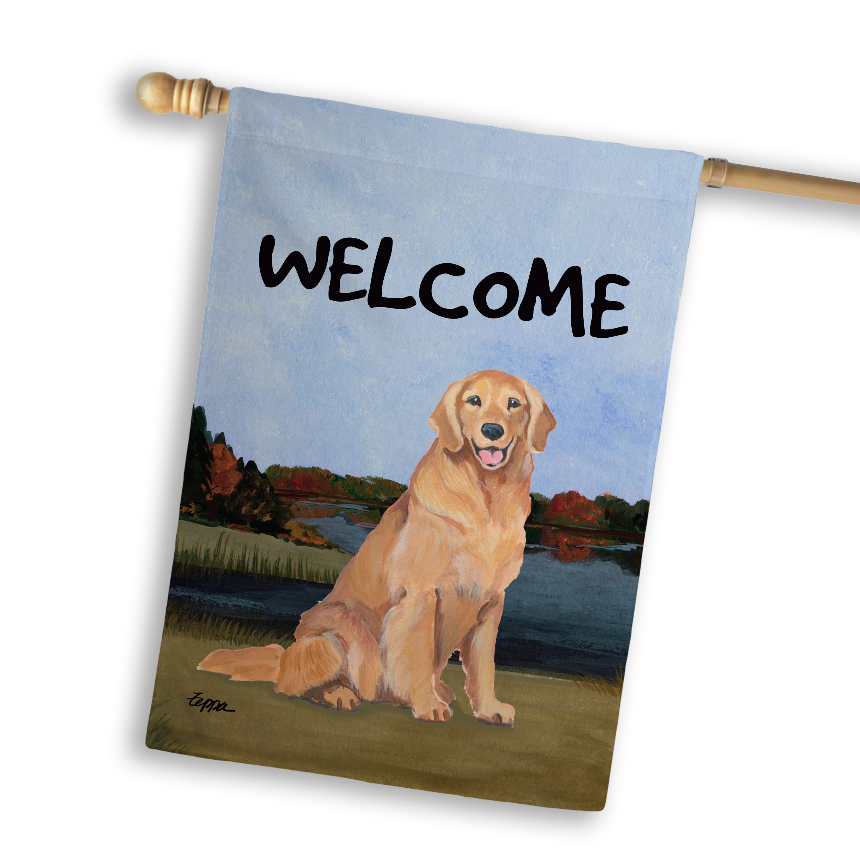 Golden Retriever House Flag