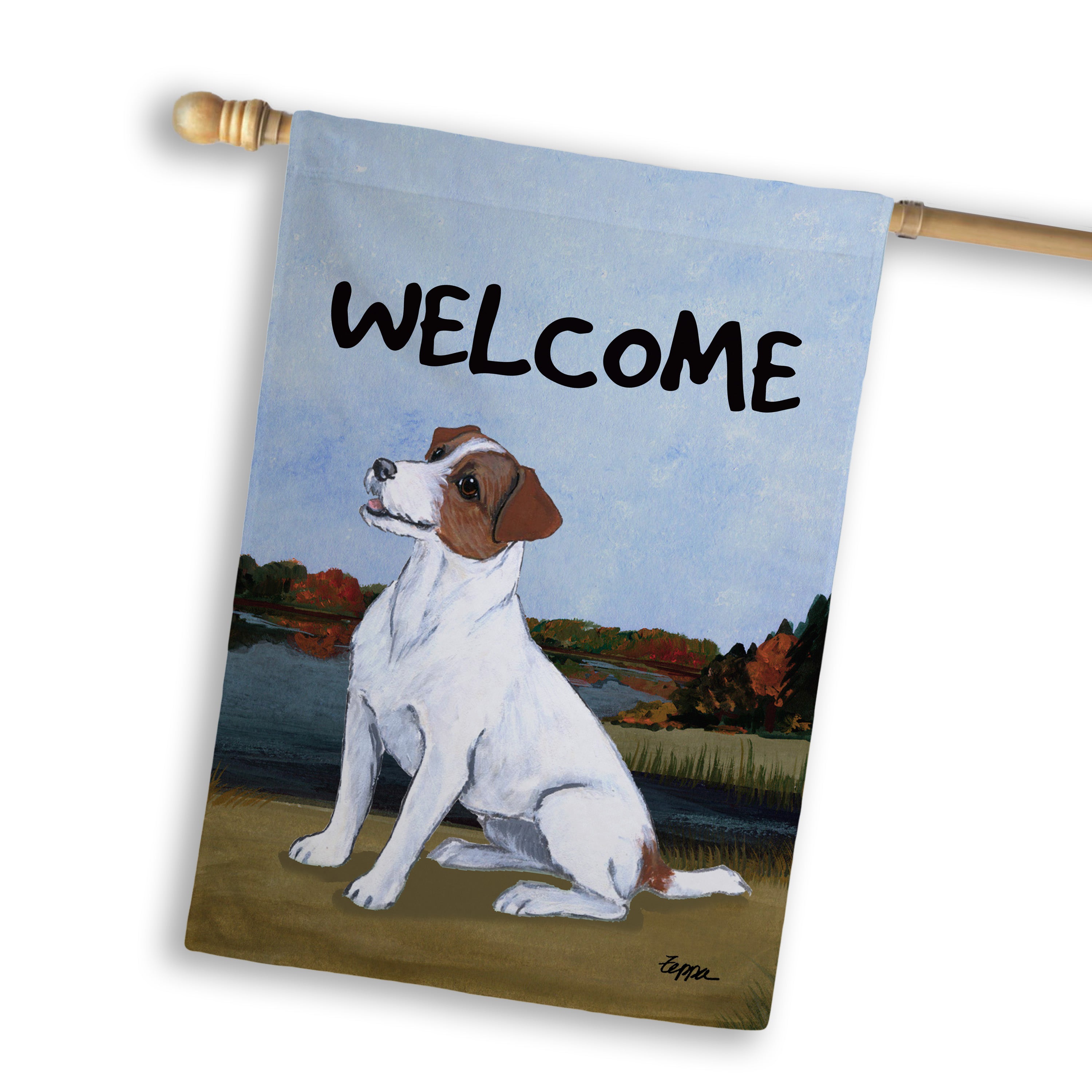 Jack Russell Terrier House Flag