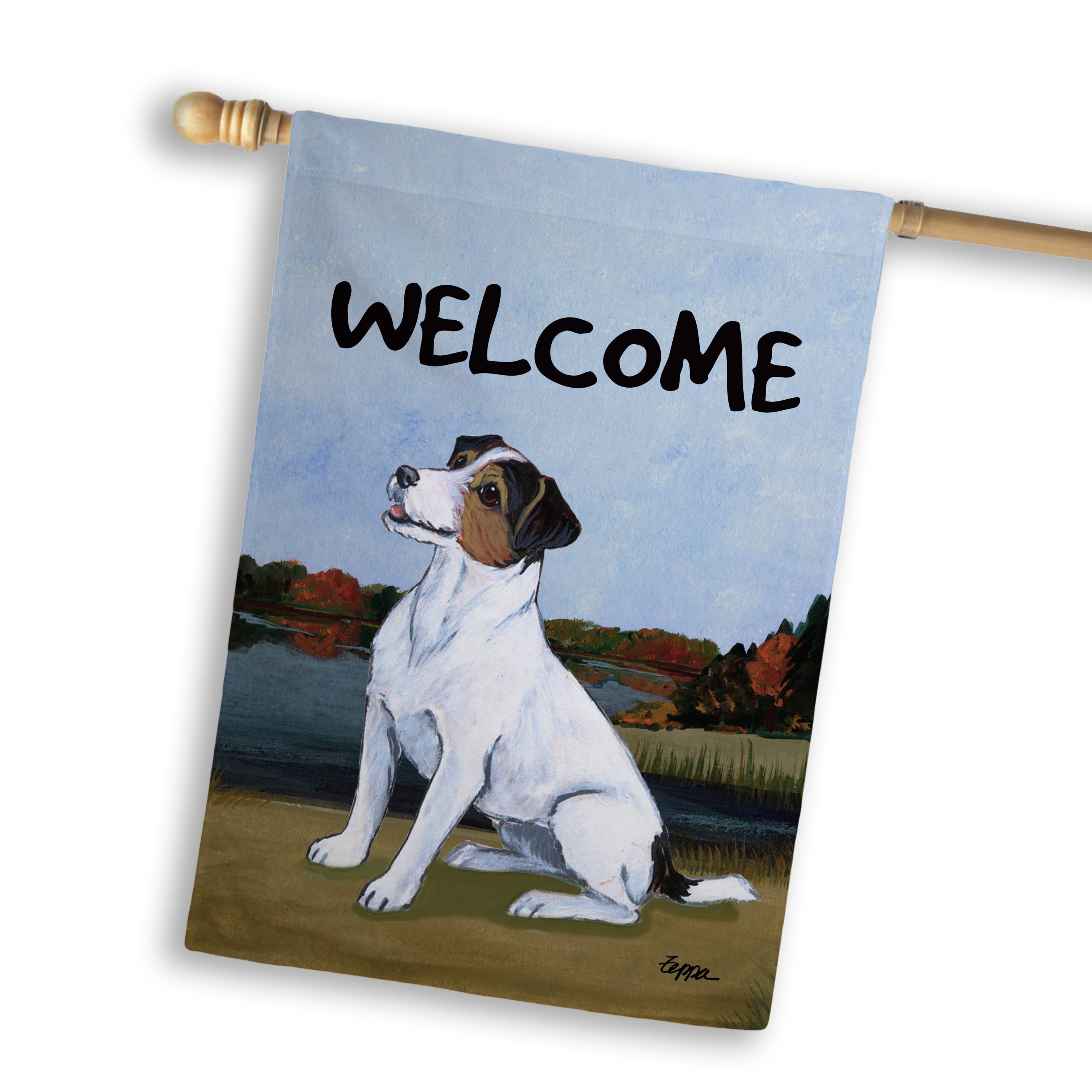 Jack Russell Terrier House Flag