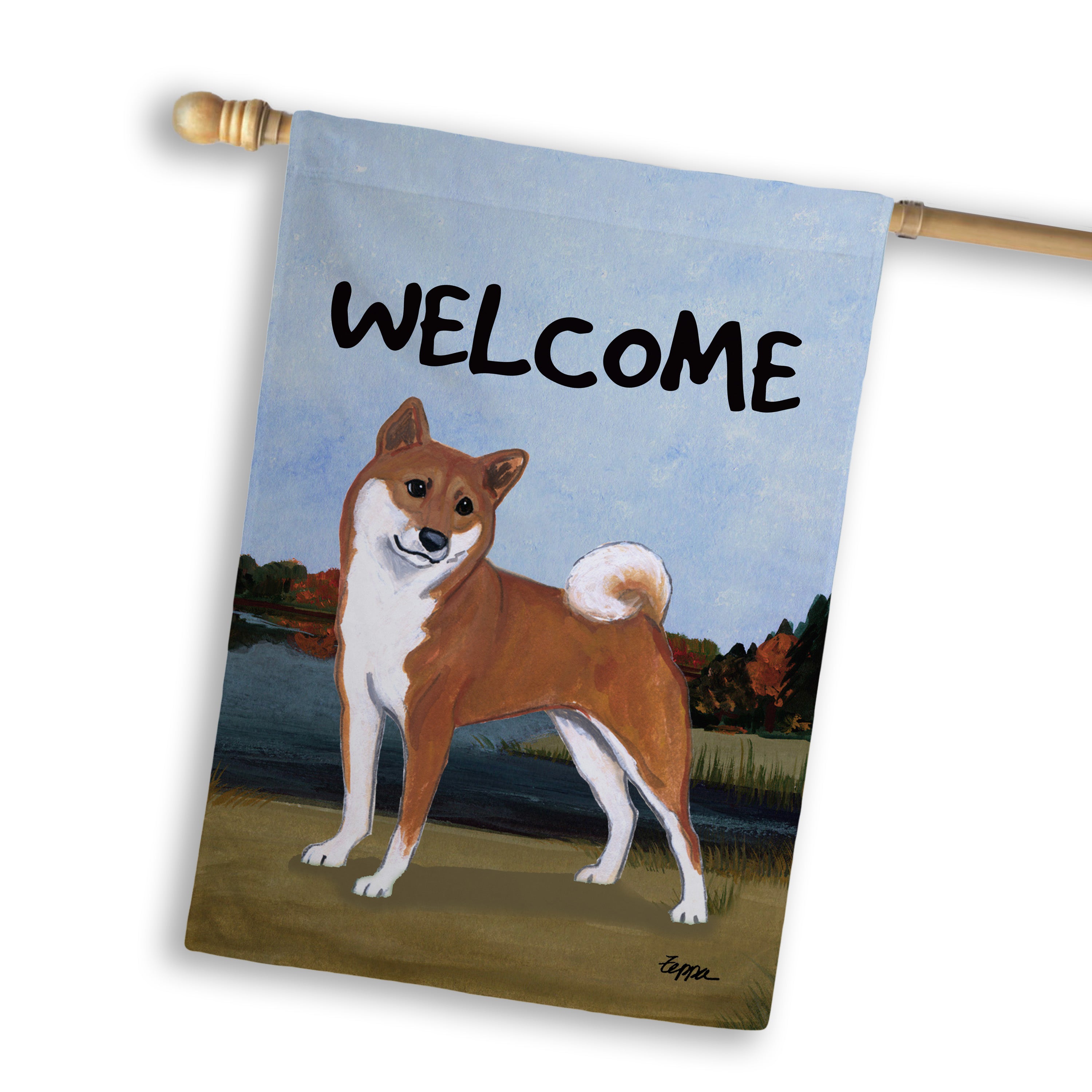 Shiba Inu House Flag