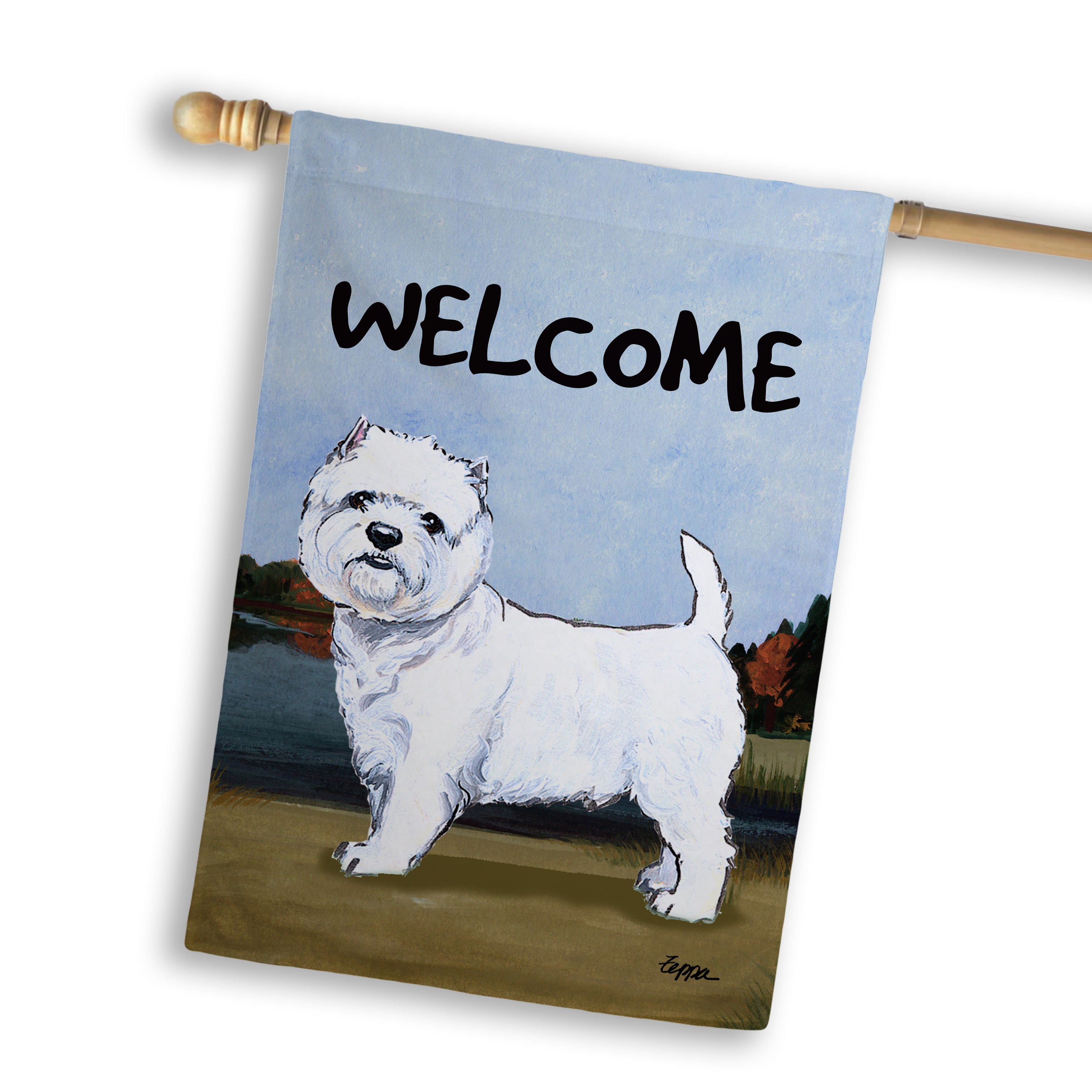 West Highland Terrier House Flag