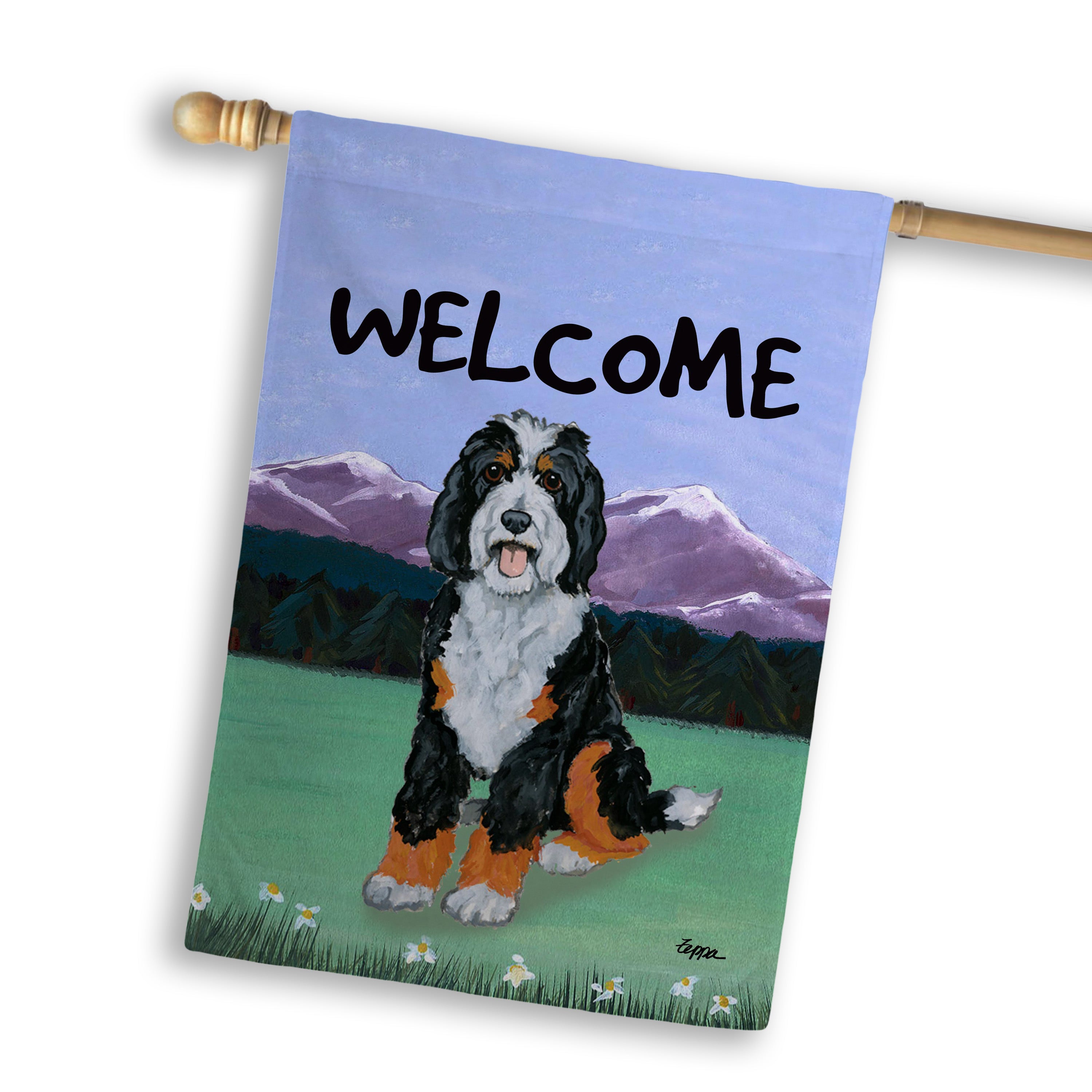Bernedoodle House Flag