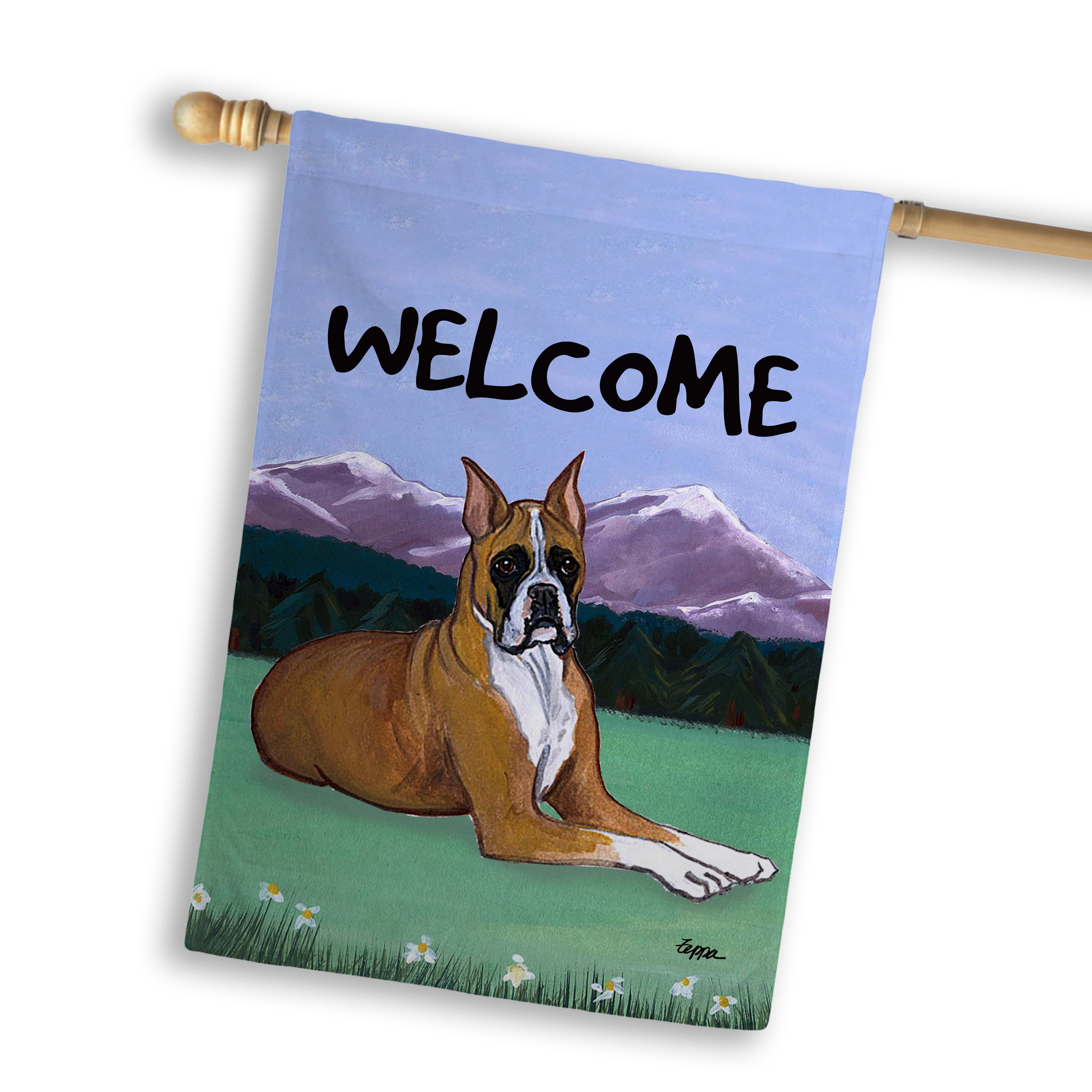 Boxer Lying House Flag