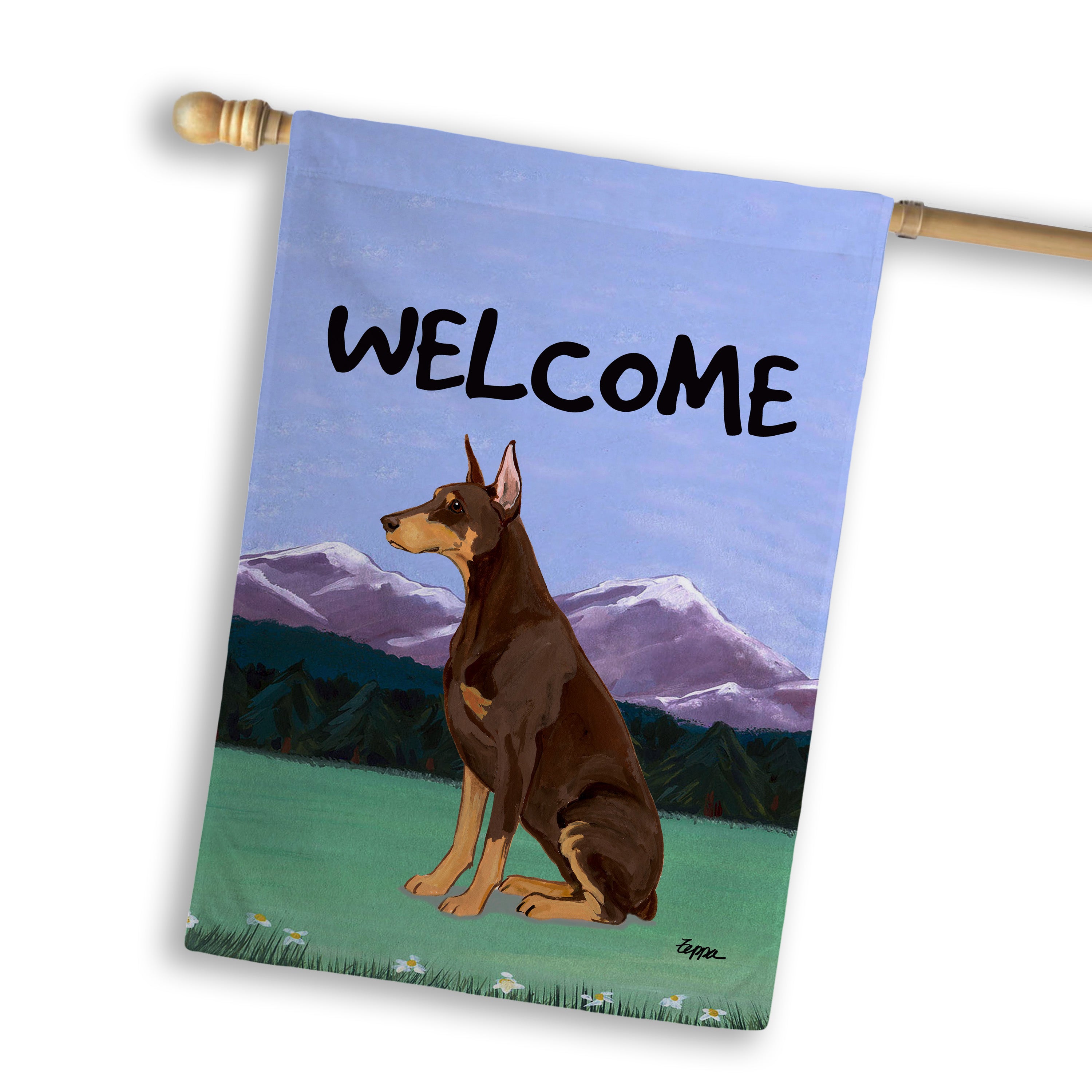 Doberman Pincher House Flag