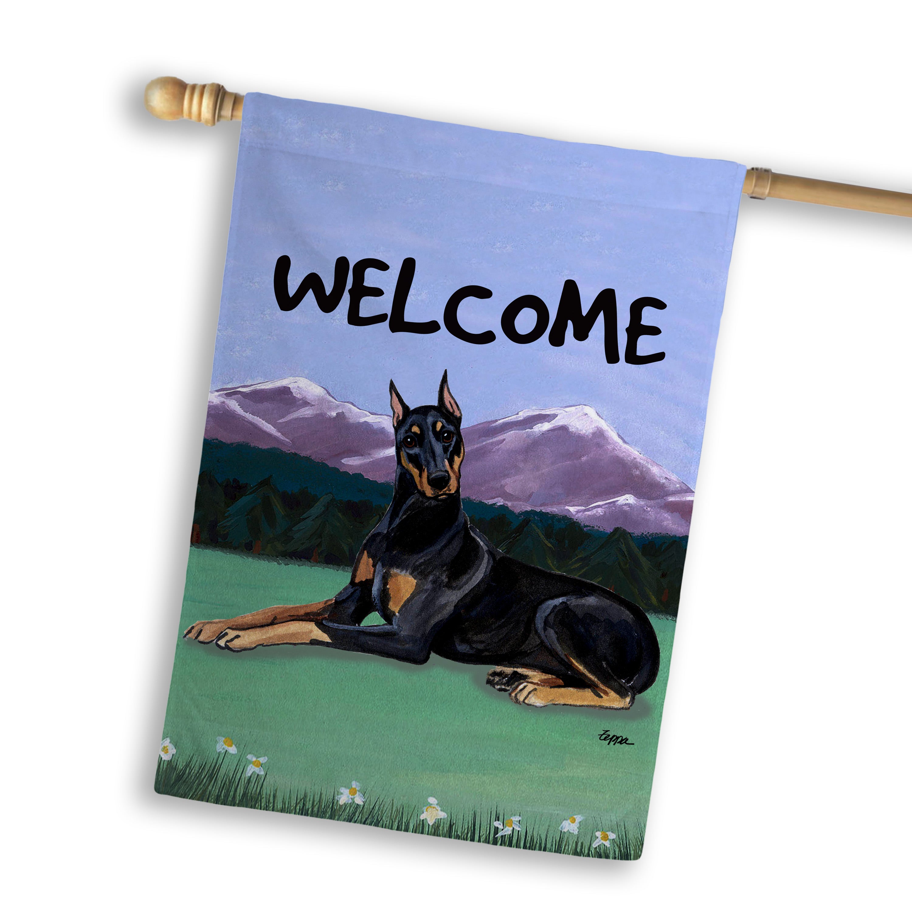 Doberman Pincher House Flag