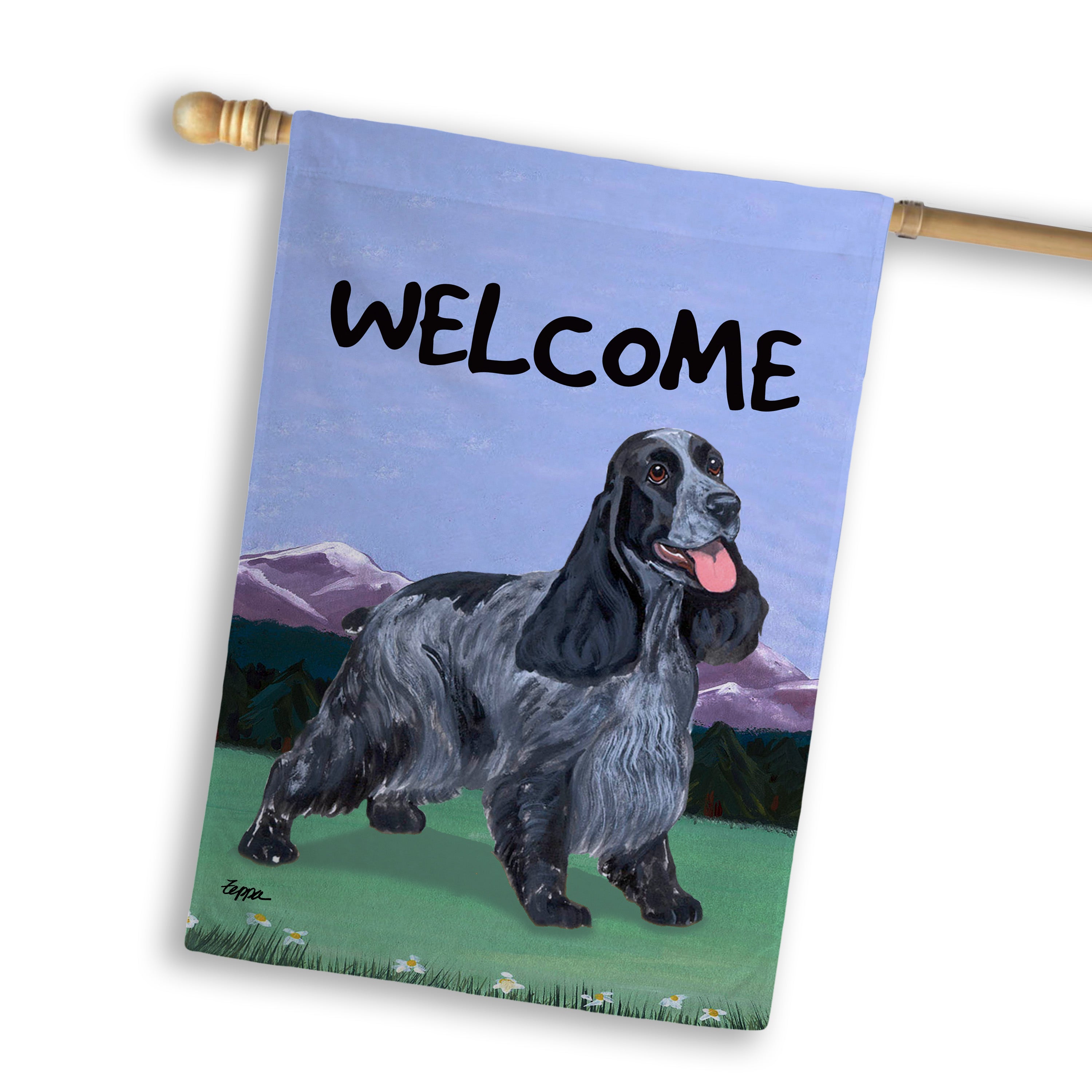 English Cocker Spaniel  House Flag