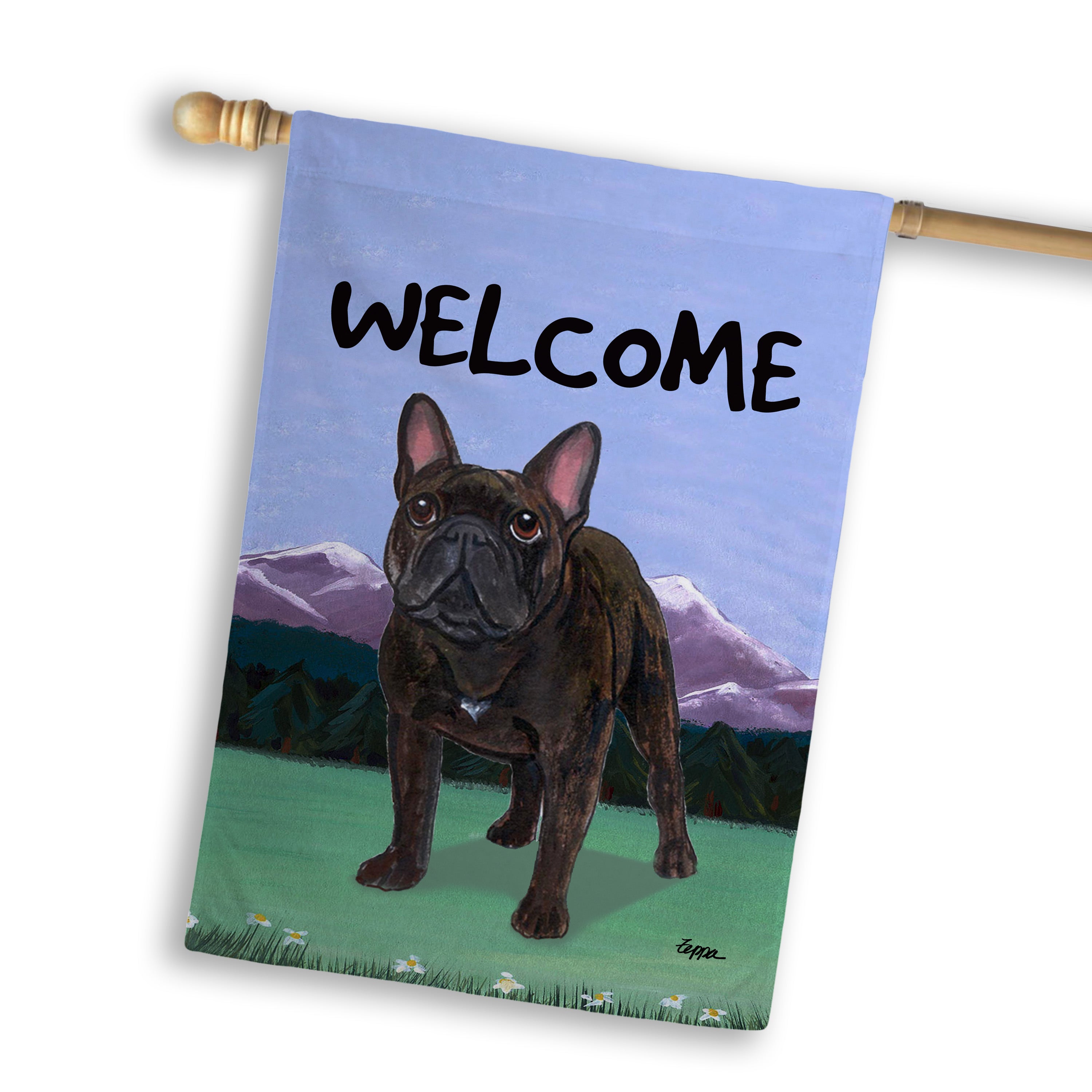 French Bulldog House Flag