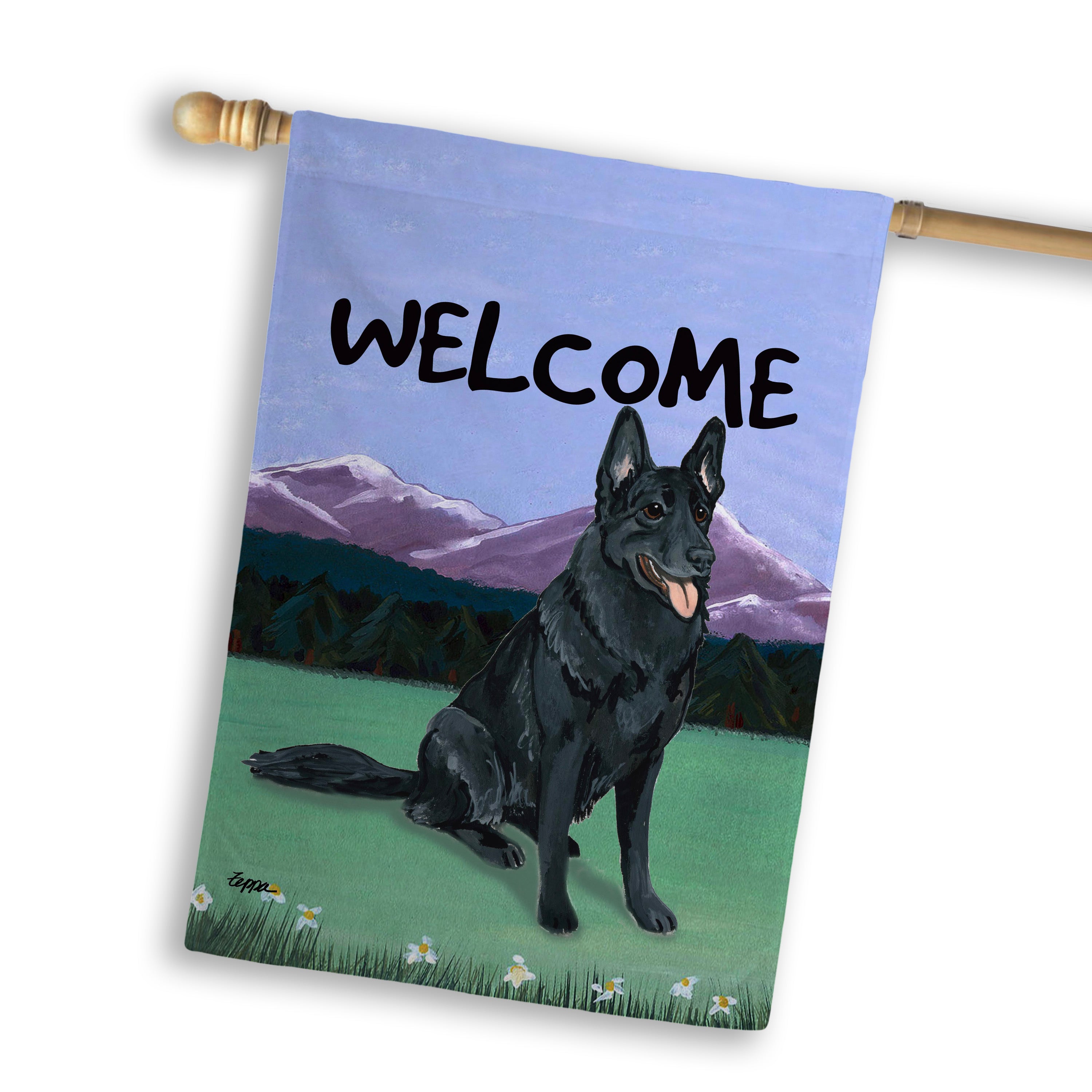 German Shepherd House Flag