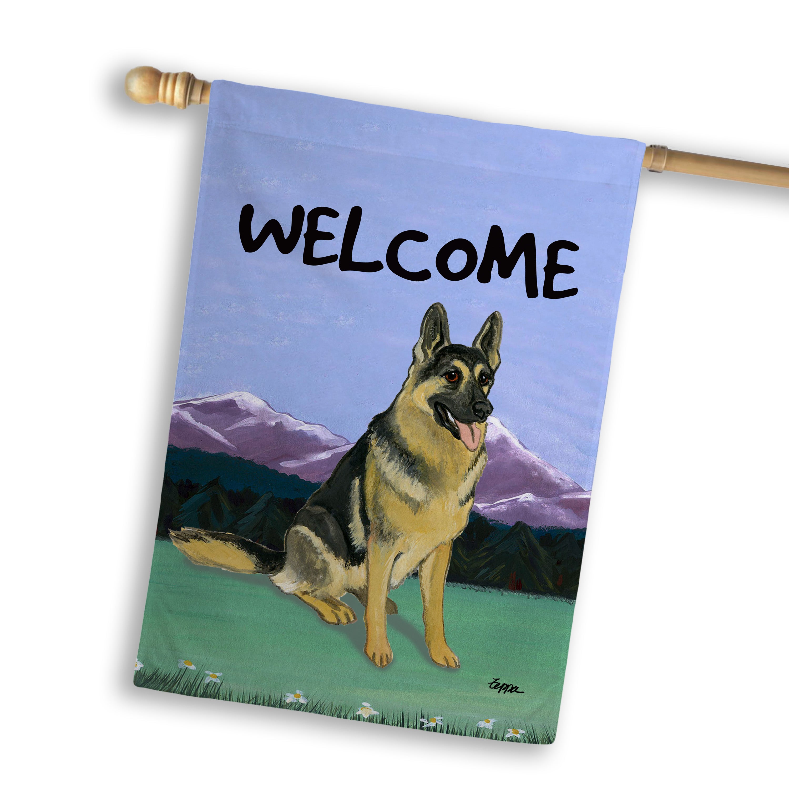 German Shepherd House Flag